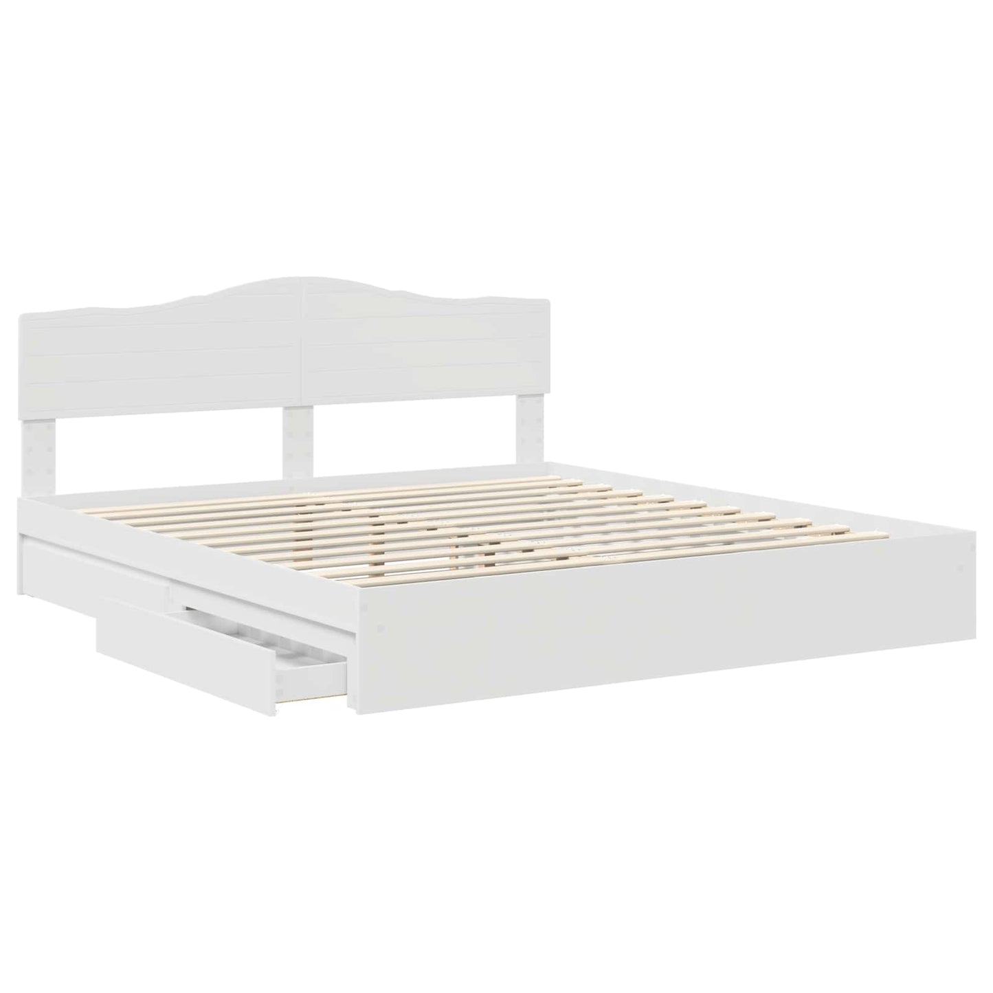 Storage Bed with Headboard White 180 x 200 cm Engineered Wood