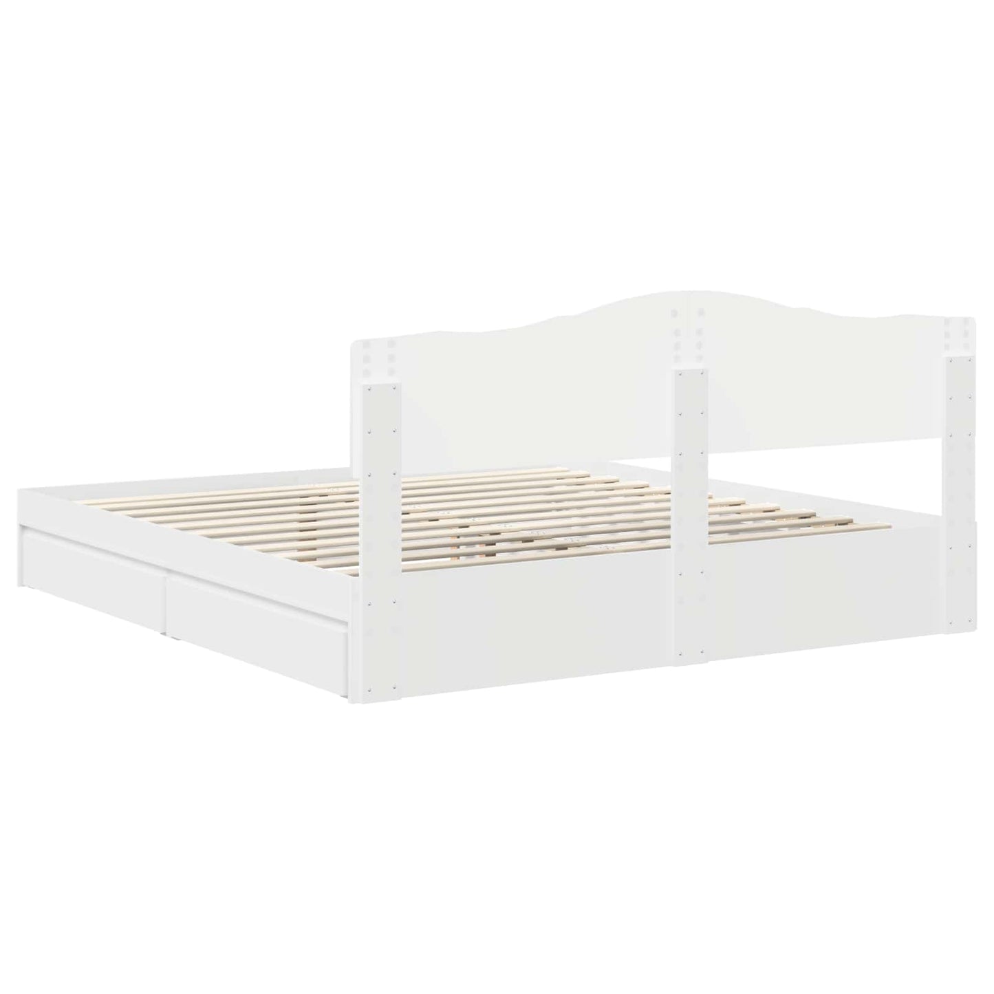 Storage Bed with Headboard White 180 x 200 cm Engineered Wood