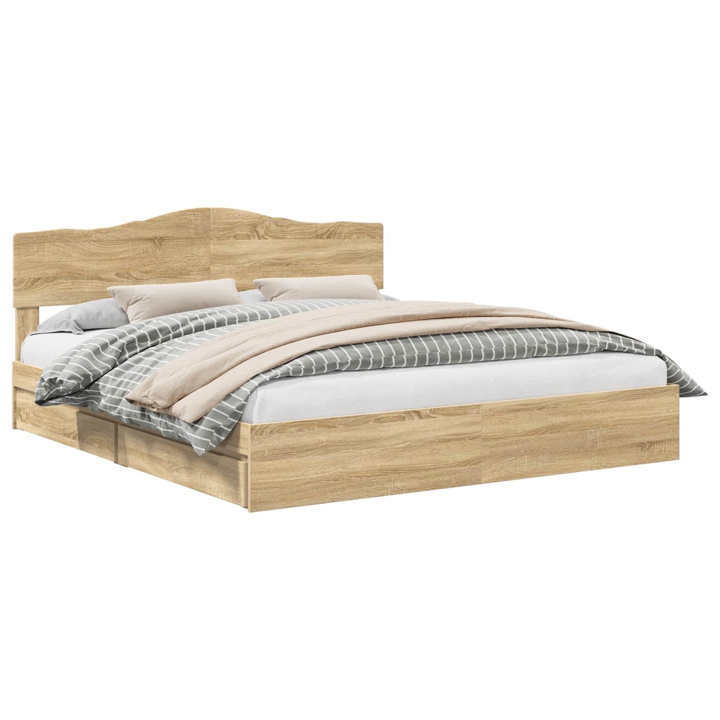 Storage Bed with Drawer Sonoma Oak 180 x 200 cm Engineered Wood