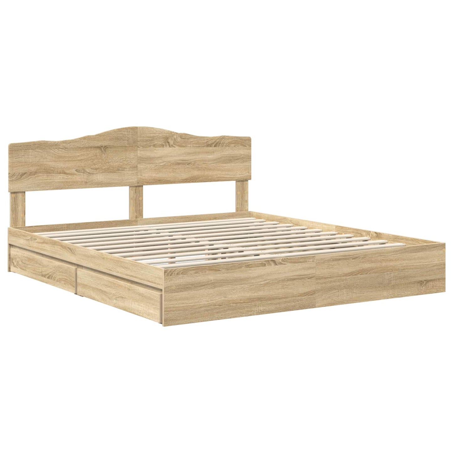 Storage Bed with Drawer Sonoma Oak 180 x 200 cm Engineered Wood