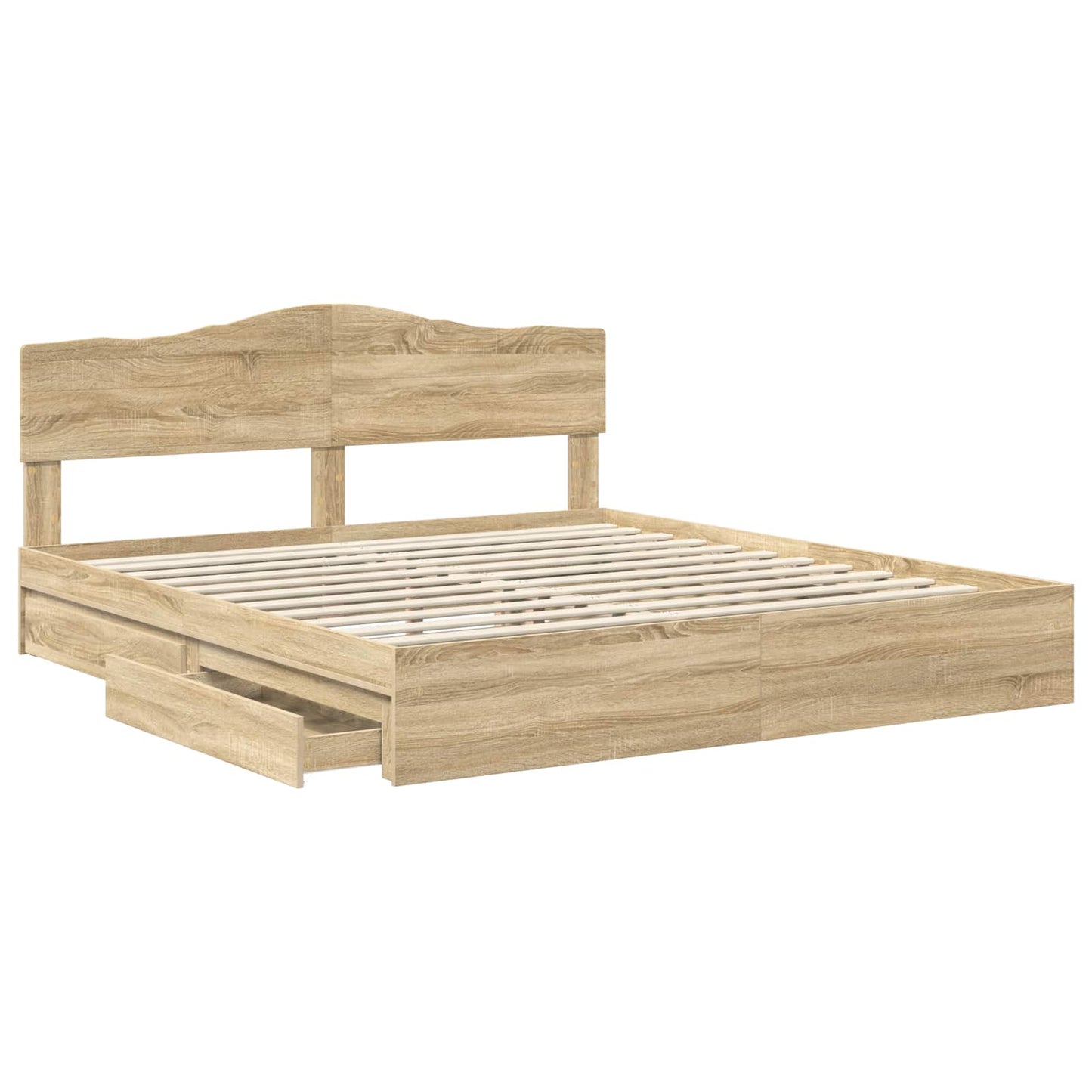 Storage Bed with Drawer Sonoma Oak 180 x 200 cm Engineered Wood
