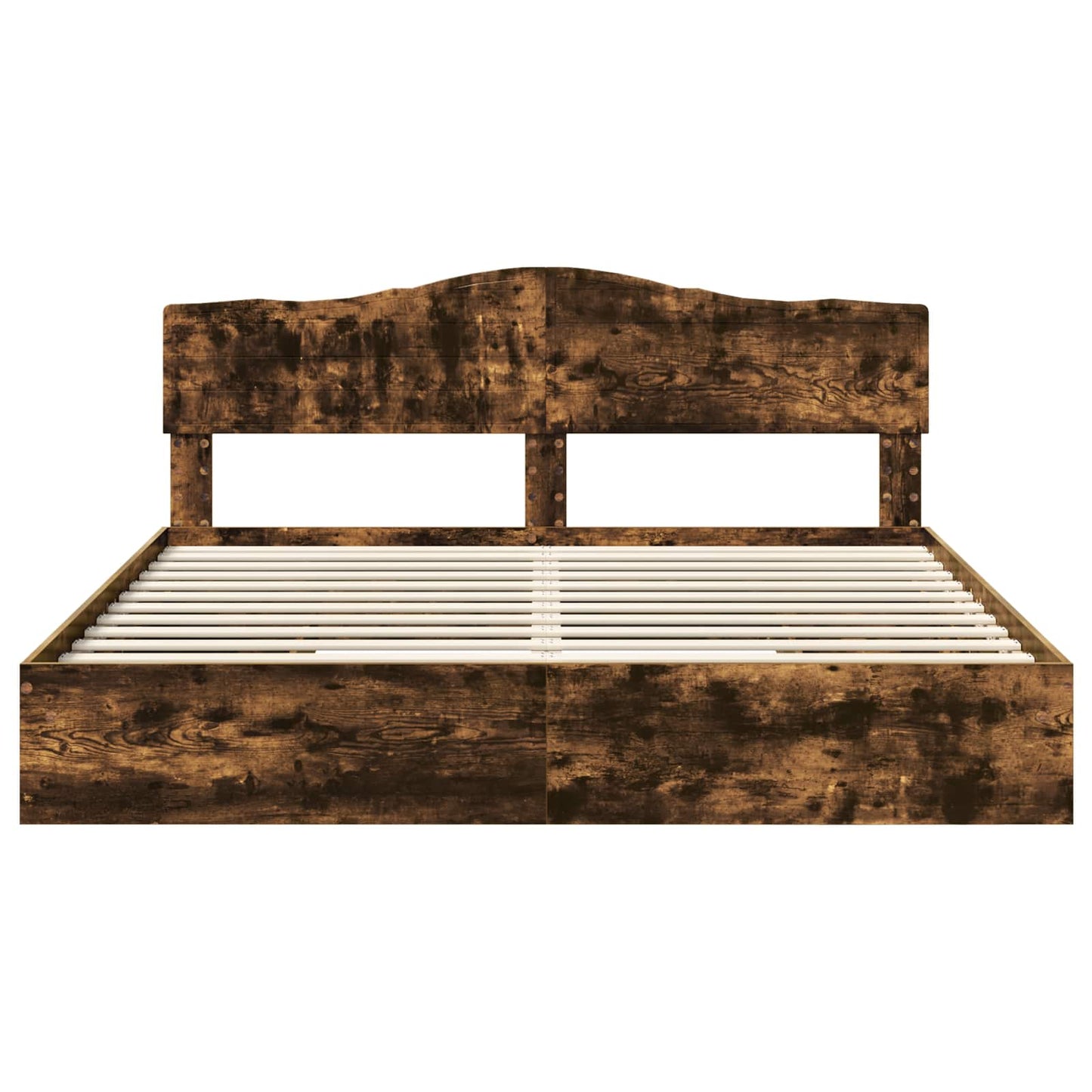 Storage Bed with Drawer Smoked Oak 180 x 200 cm Engineered Wood