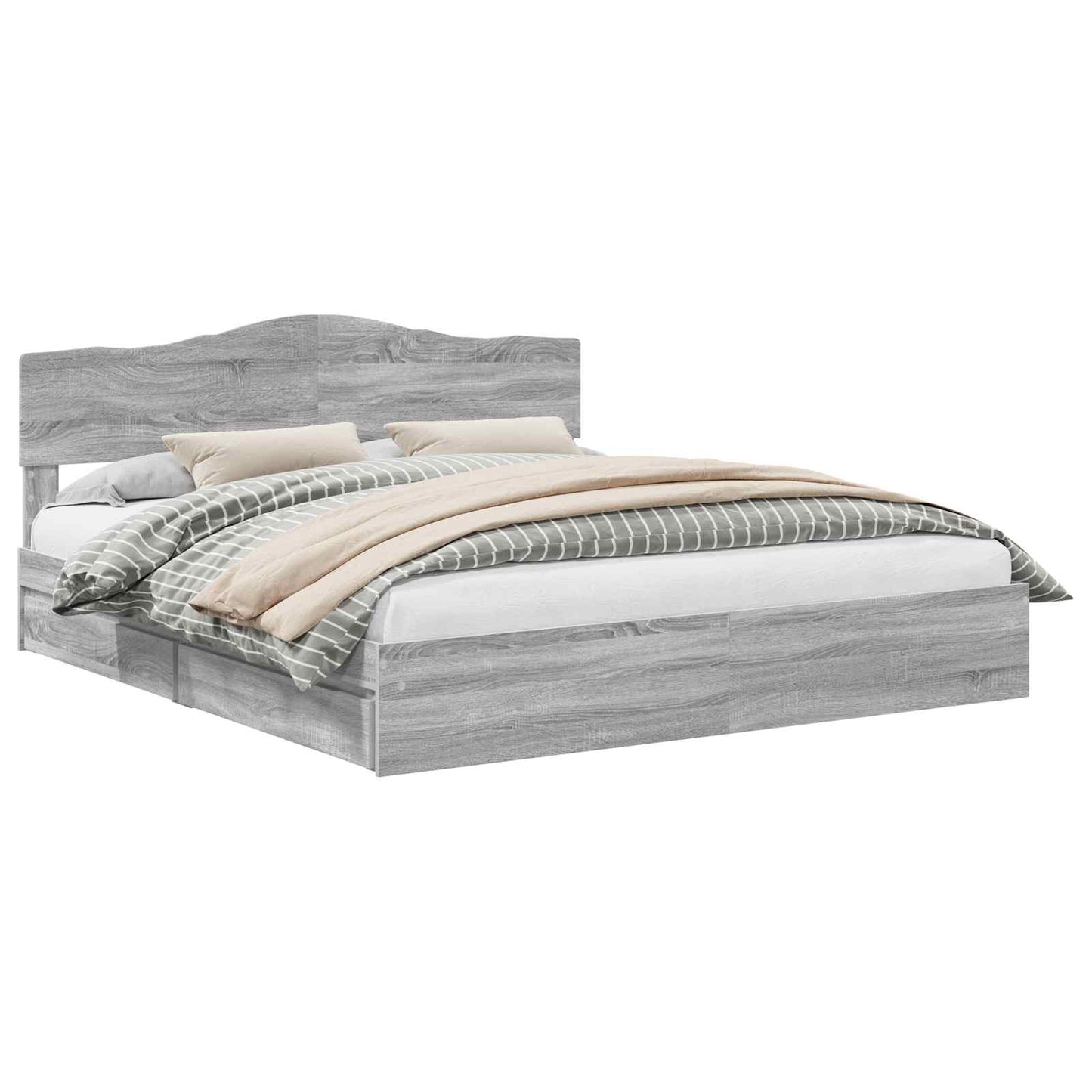 Storage Bed Grey Sonoma 180 x 200 cm Engineered Wood