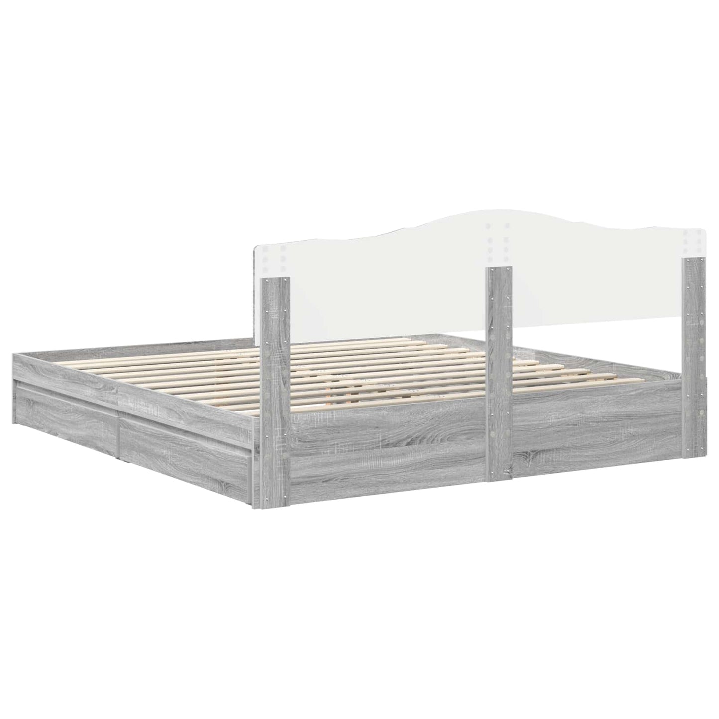 Storage Bed Grey Sonoma 180 x 200 cm Engineered Wood