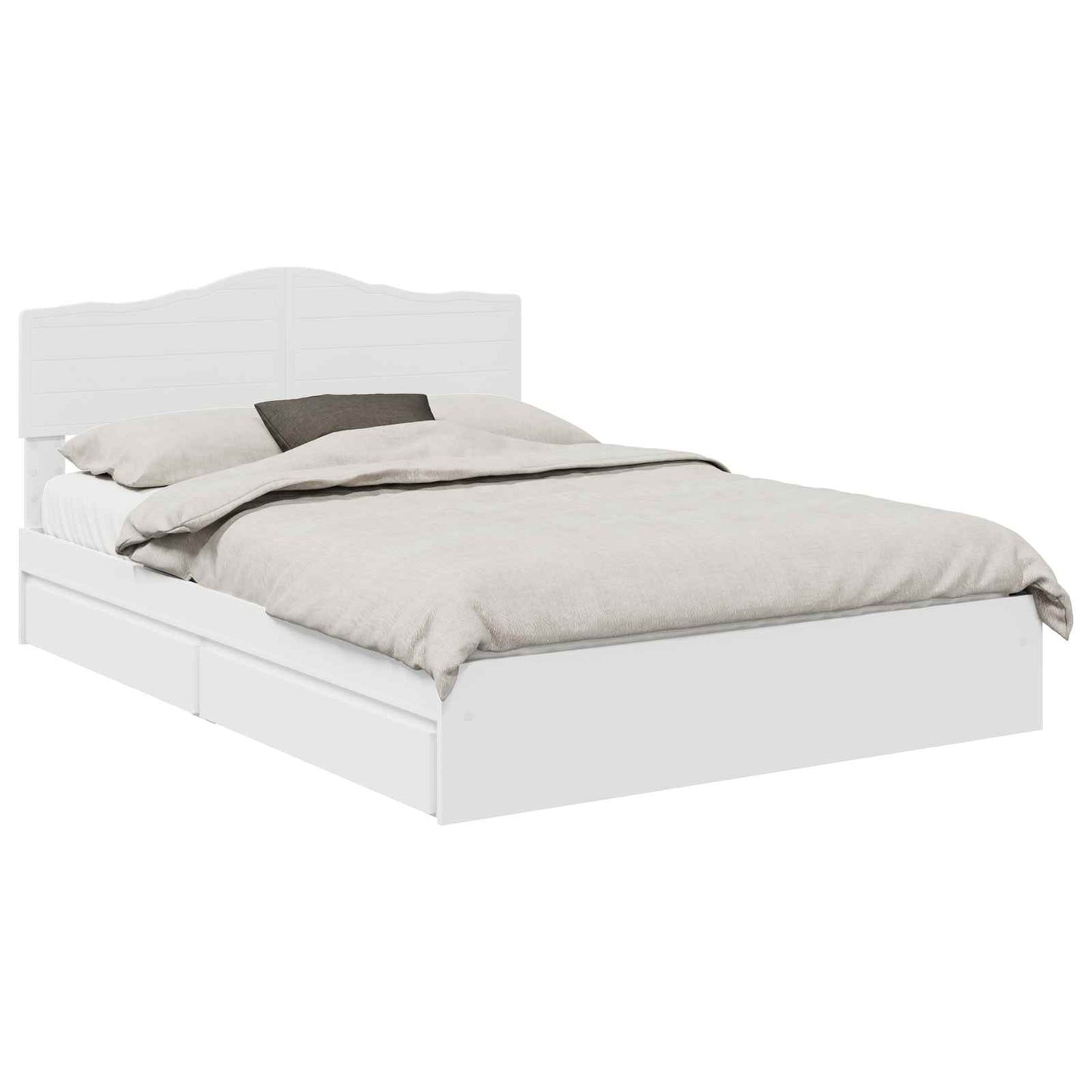 Storage Bed with Headboard White 160 x 200 cm Engineered Wood