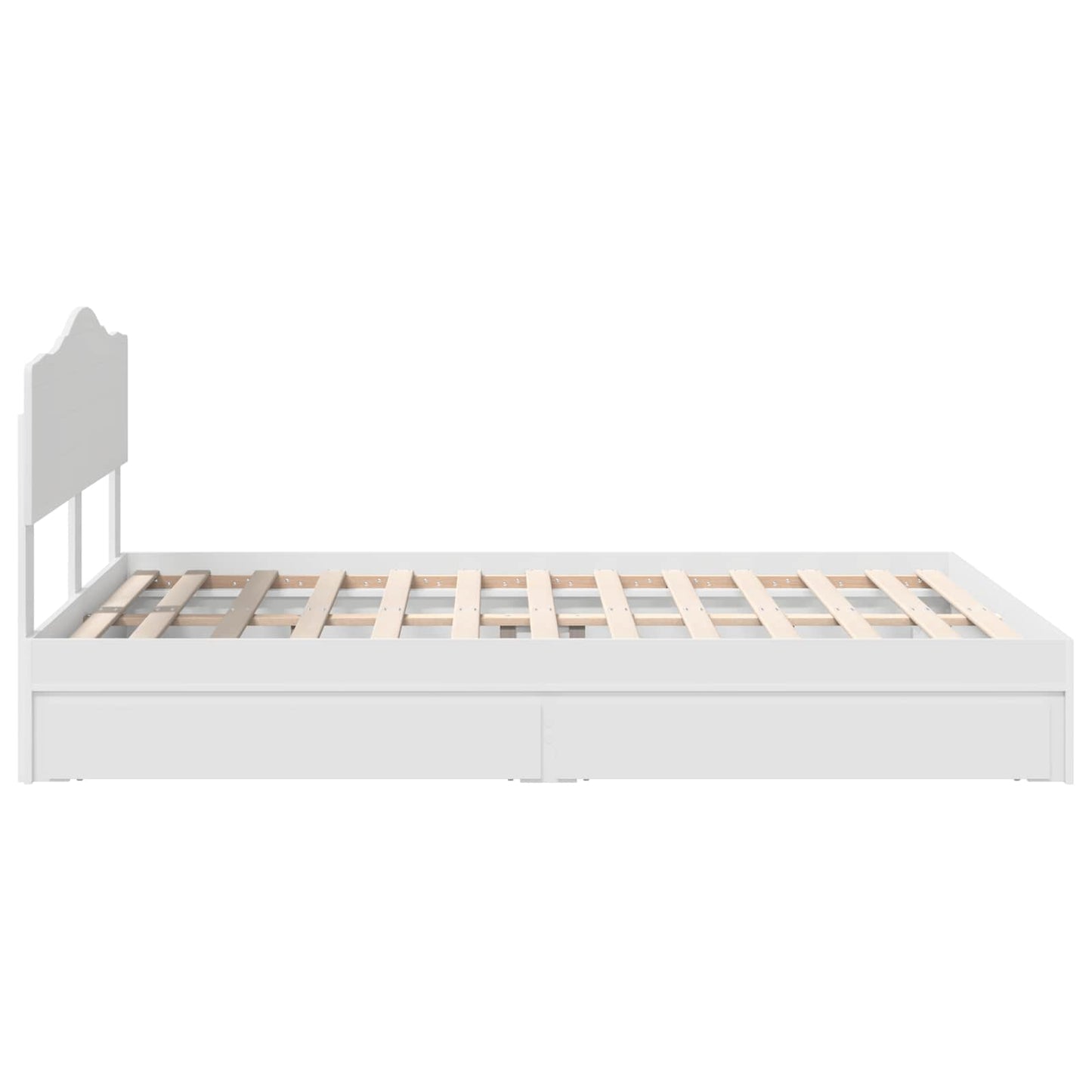 Storage Bed with Headboard White 160 x 200 cm Engineered Wood