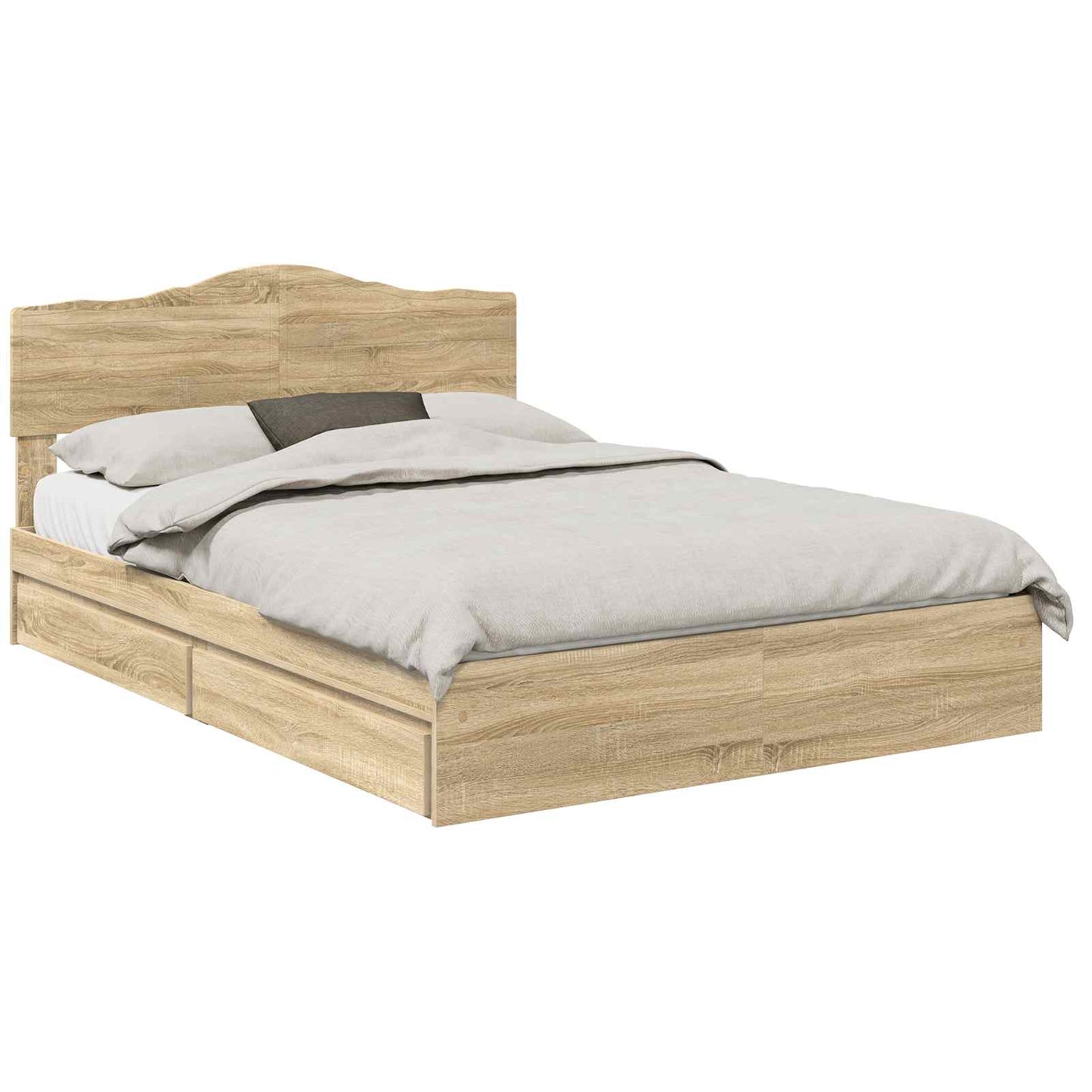 Storage Bed with Drawer Sonoma Oak 160 x 200 cm Engineered Wood