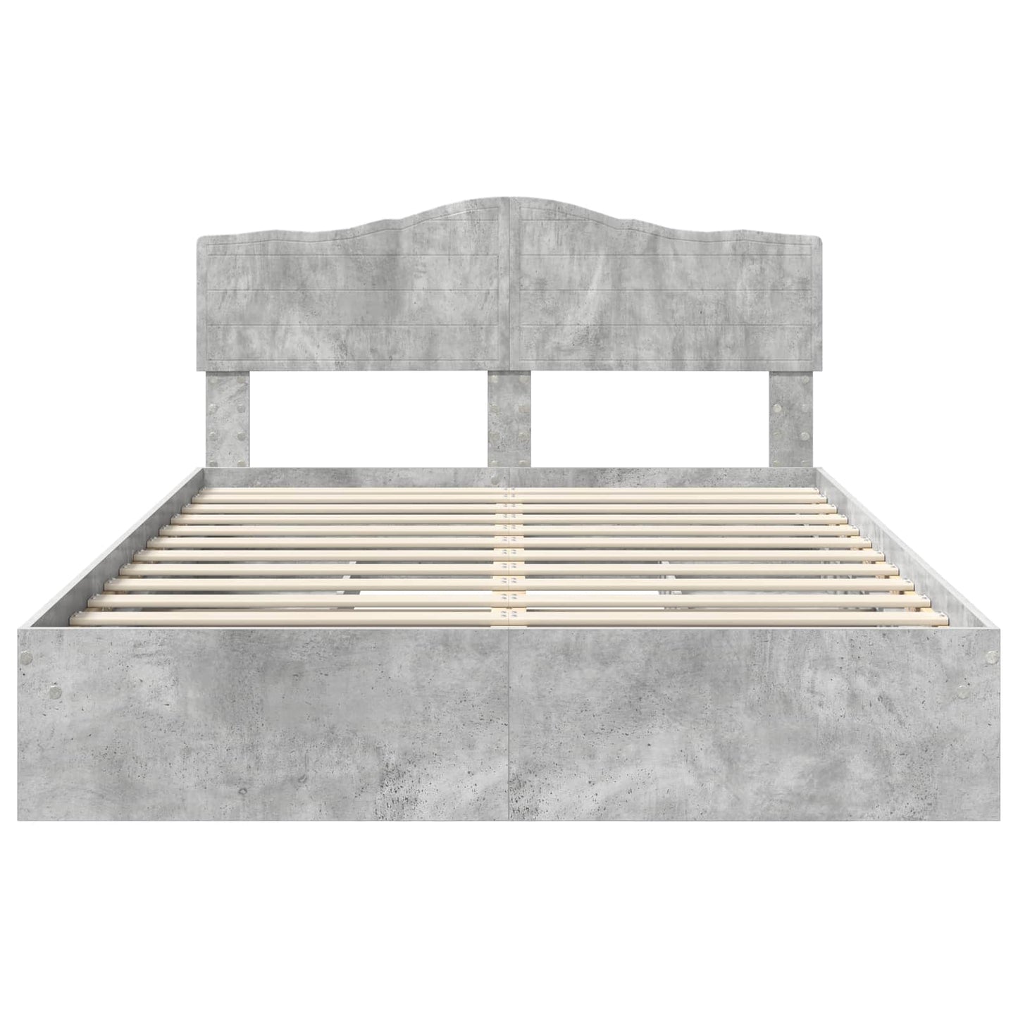 Storage Bed Concrete Grey 150 x 200 cm Engineered Wood
