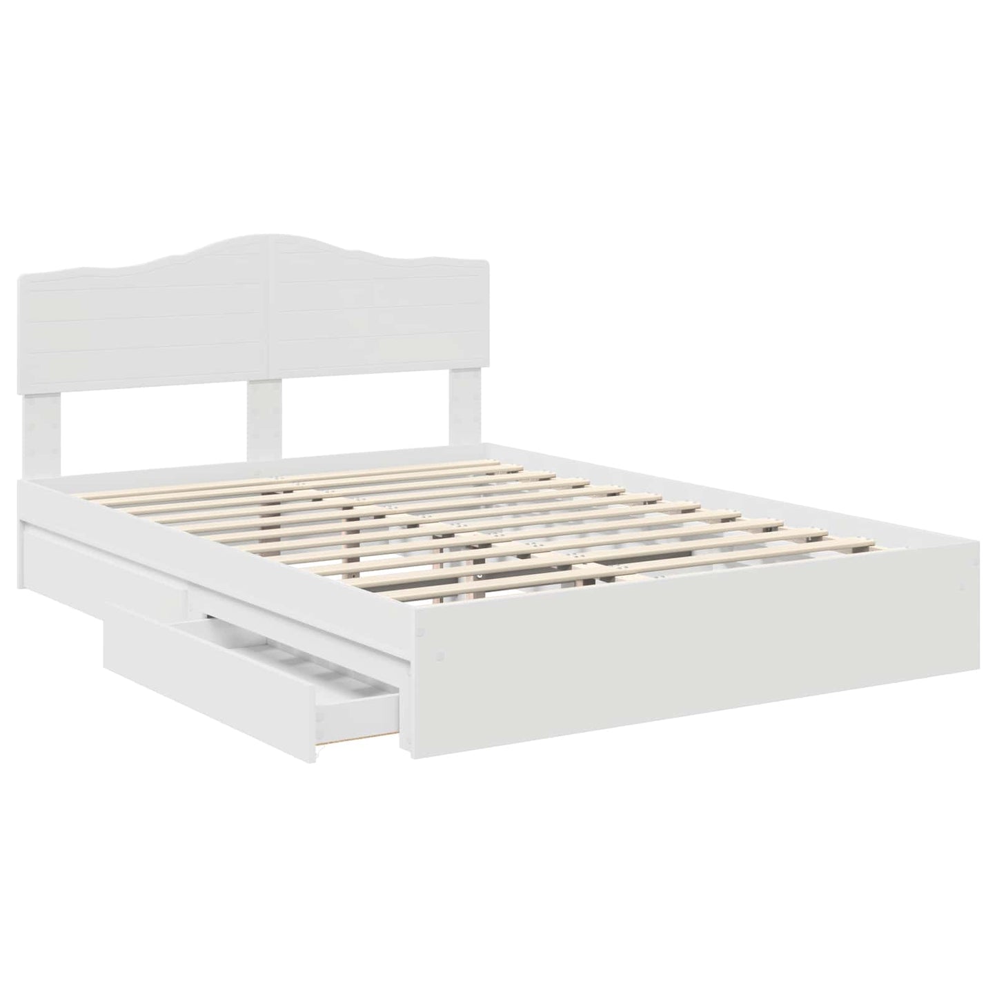 Storage Bed with Headboard White 140 x 200 cm Engineered Wood