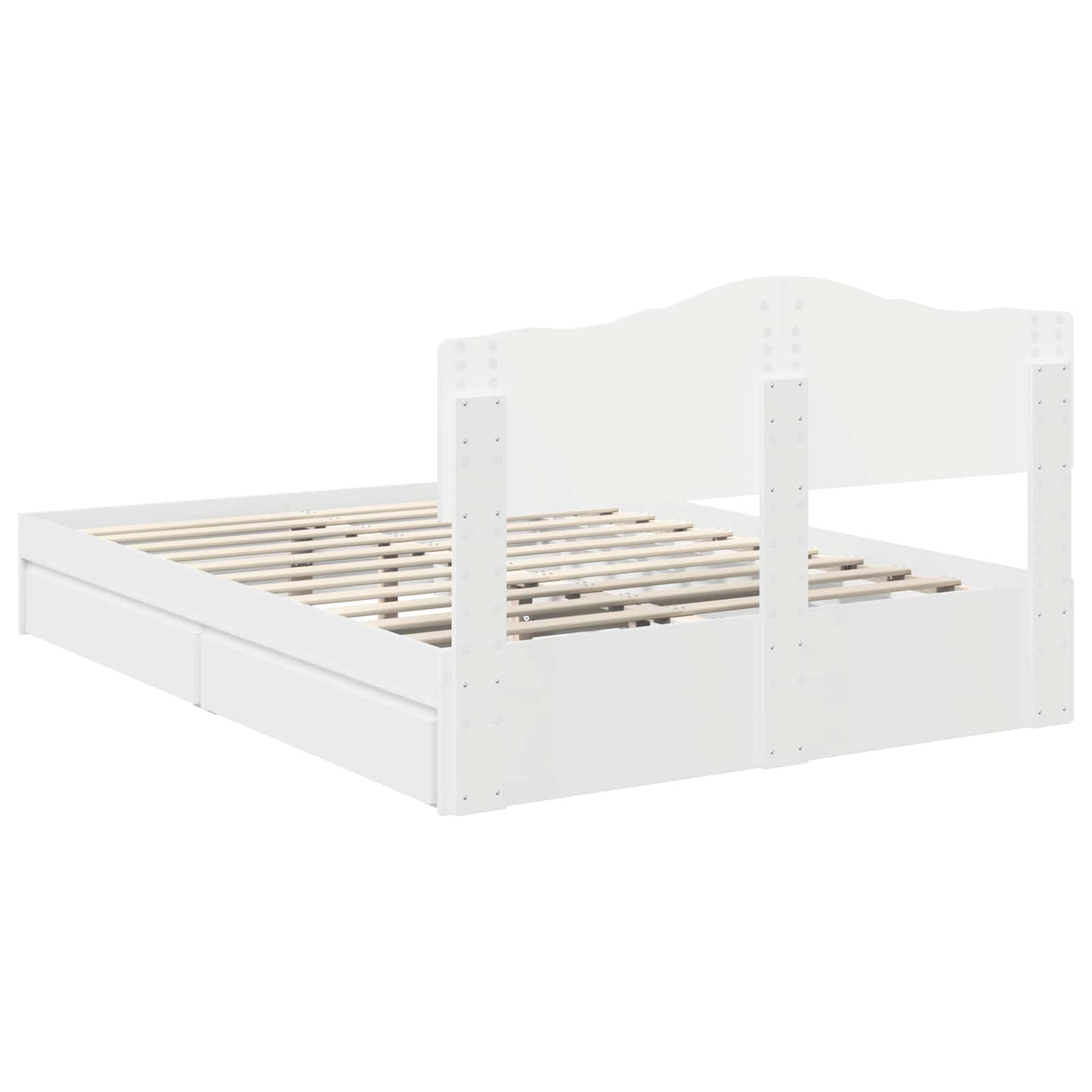 Storage Bed with Headboard White 140 x 200 cm Engineered Wood