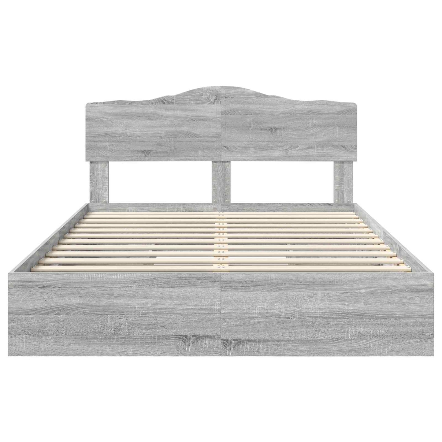 Storage Bed Grey Sonoma 140 x 200 cm Engineered Wood