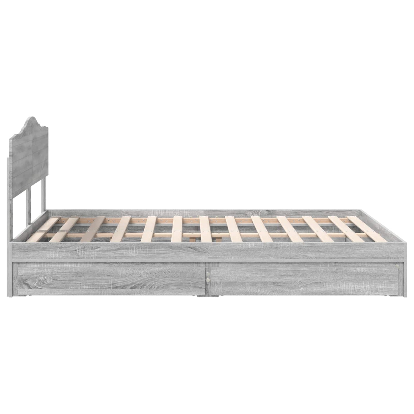 Storage Bed Grey Sonoma 140 x 200 cm Engineered Wood