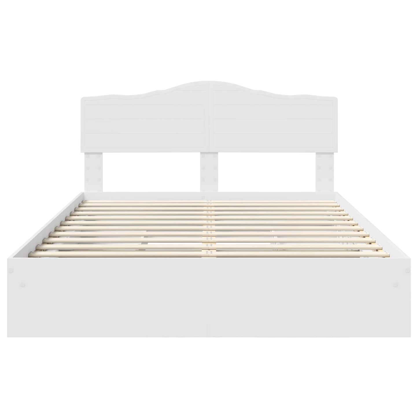 Storage Bed with Headboard White 140 x 190 cm Engineered Wood