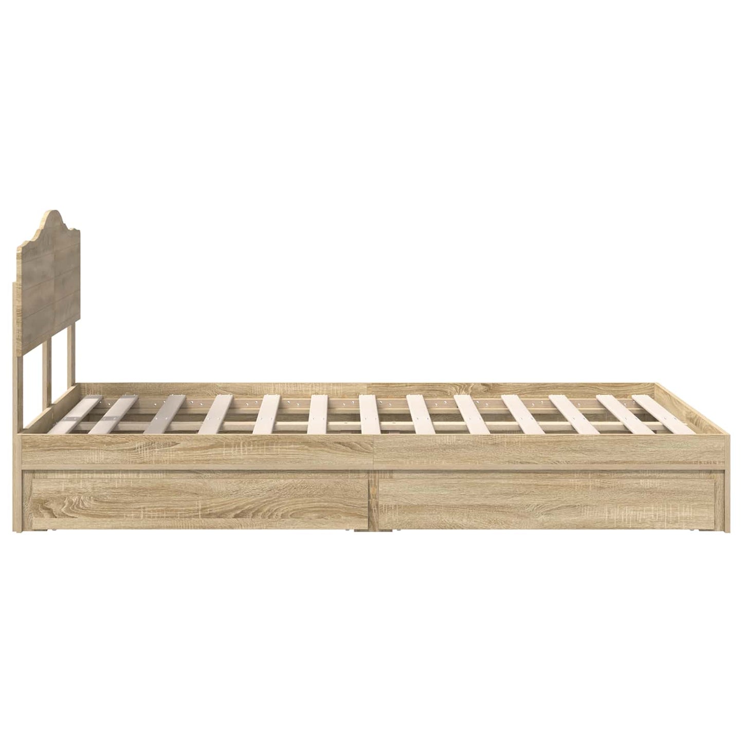 Storage Bed with Drawer Sonoma Oak 120 x 200 cm Engineered Wood