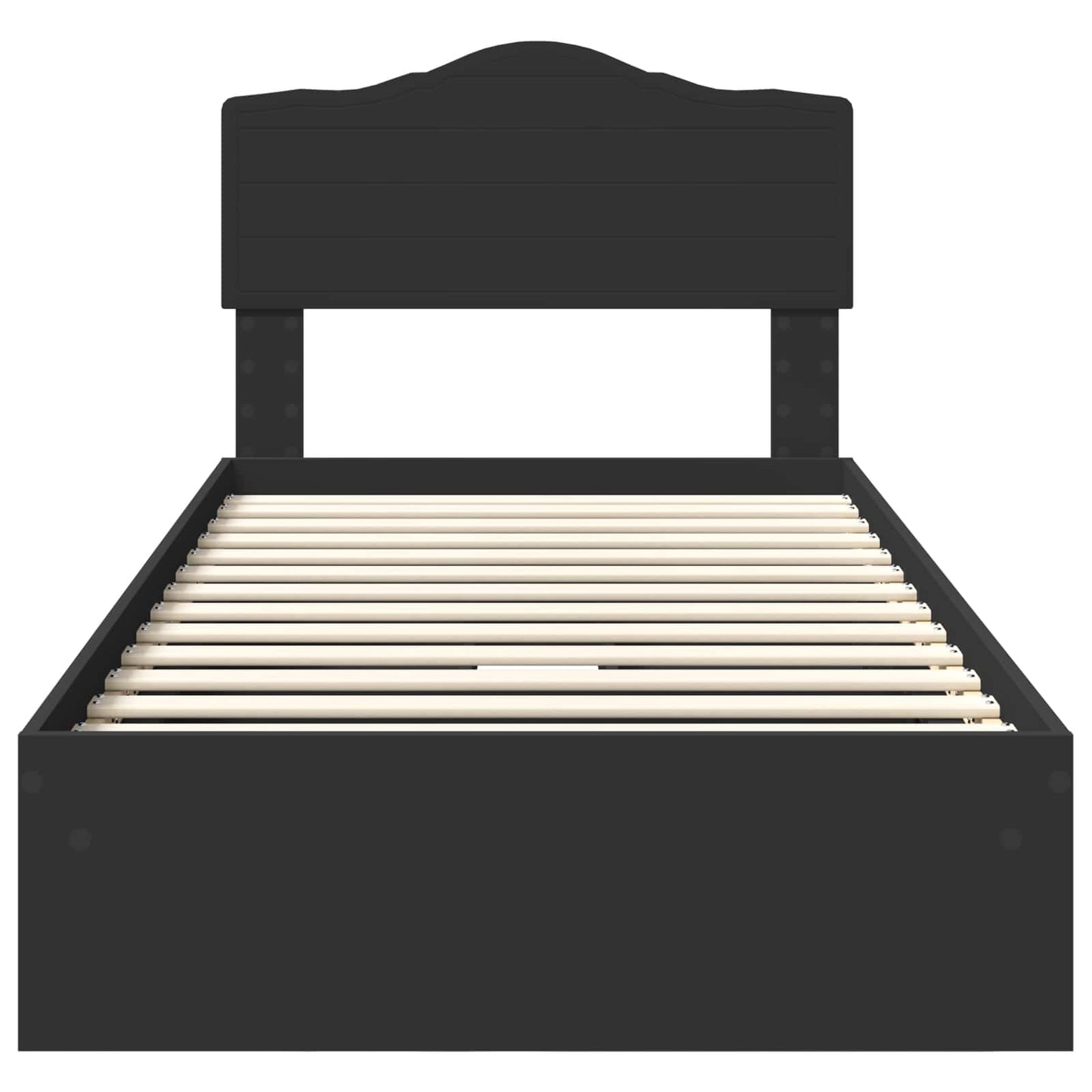 Storage Bed with Headboard Black 100 x 200 cm Engineered Wood