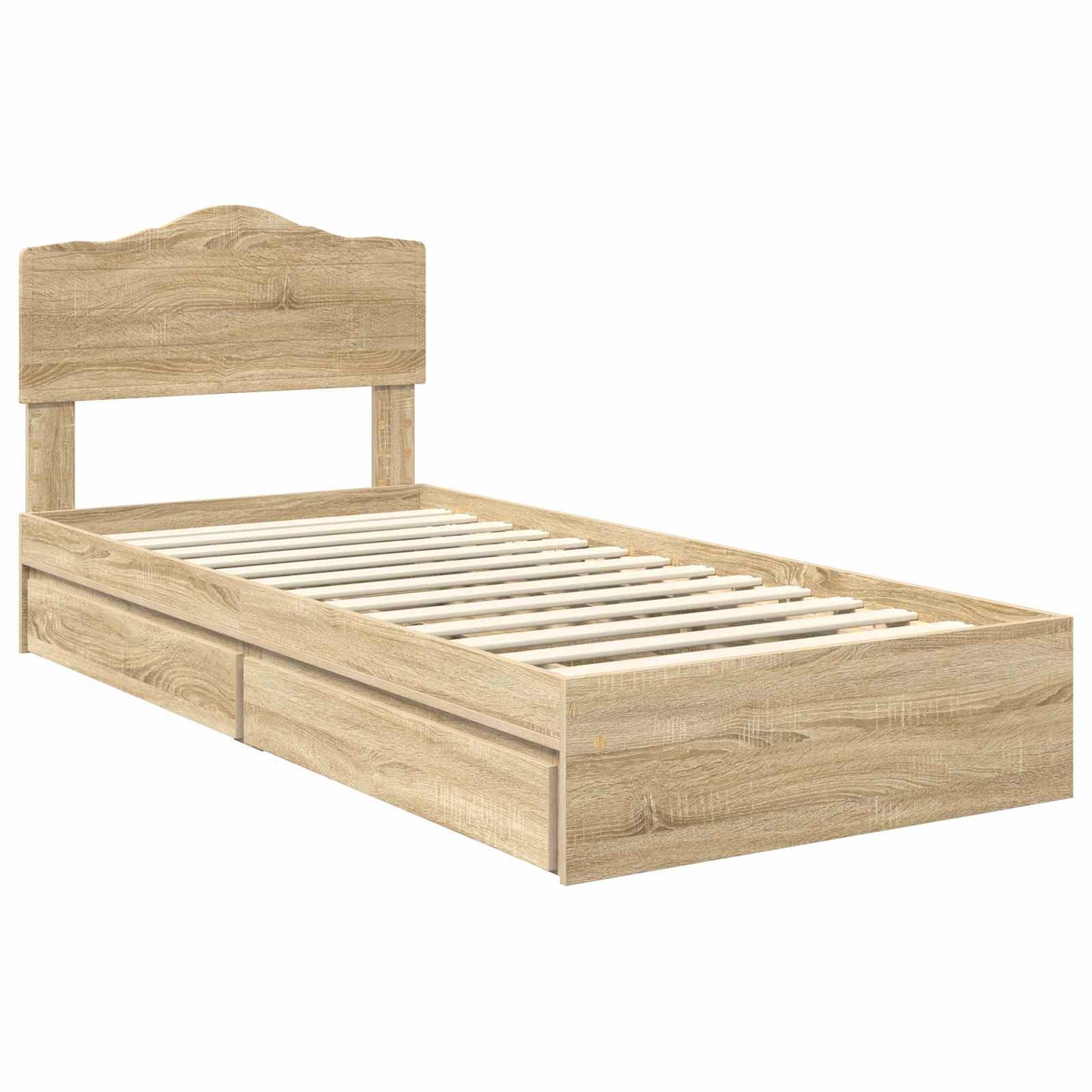 Storage Bed with Drawer Sonoma Oak 100 x 200 cm Engineered Wood