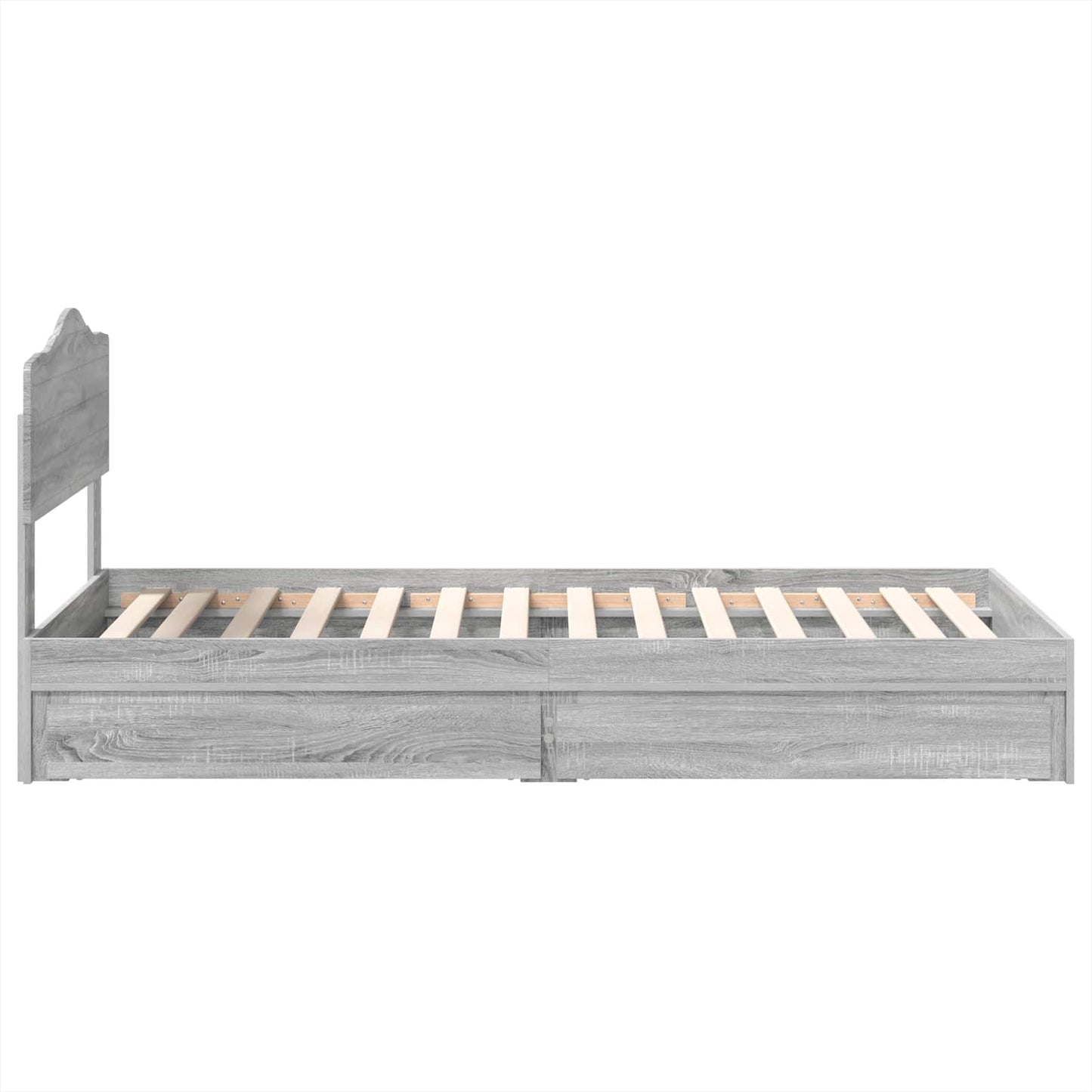 Storage Bed with Drawer Grey Sonoma 90 x 200 cm Engineered Wood