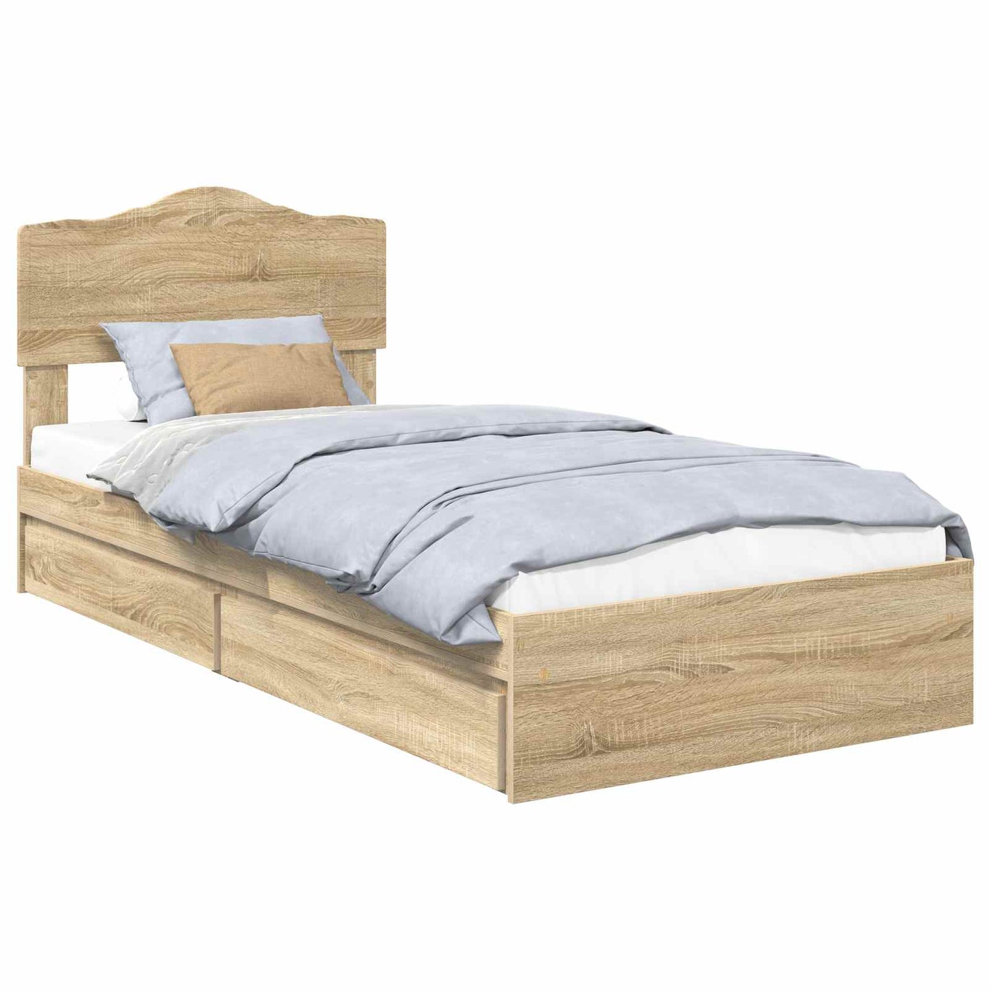 Storage Bed with Drawer Sonoma Oak 90 x 190 cm Engineered Wood