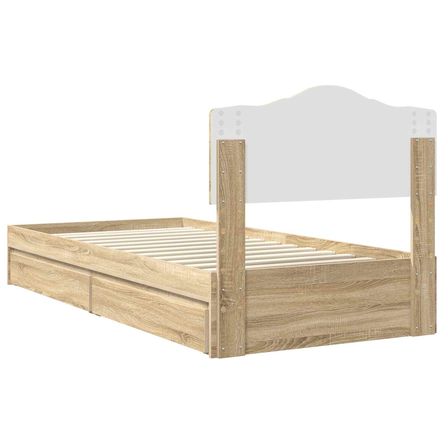 Storage Bed with Drawer Sonoma Oak 90 x 190 cm Engineered Wood