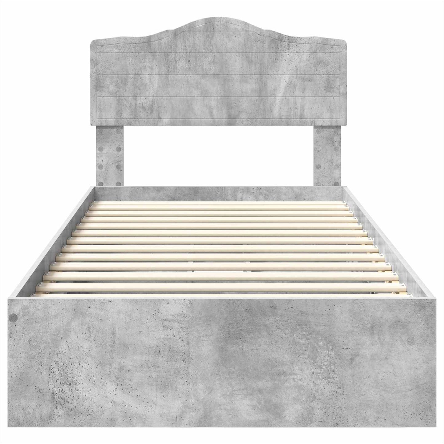 Storage Bed Concrete Grey 90 x 190 cm Engineered Wood