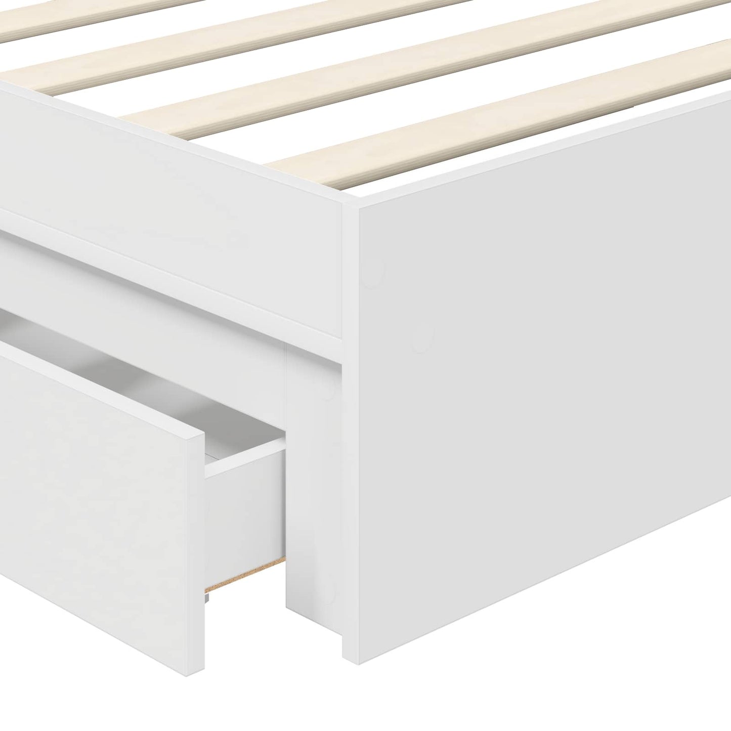 Storage Bed with Headboard White 70 x 190 cm Engineered Wood
