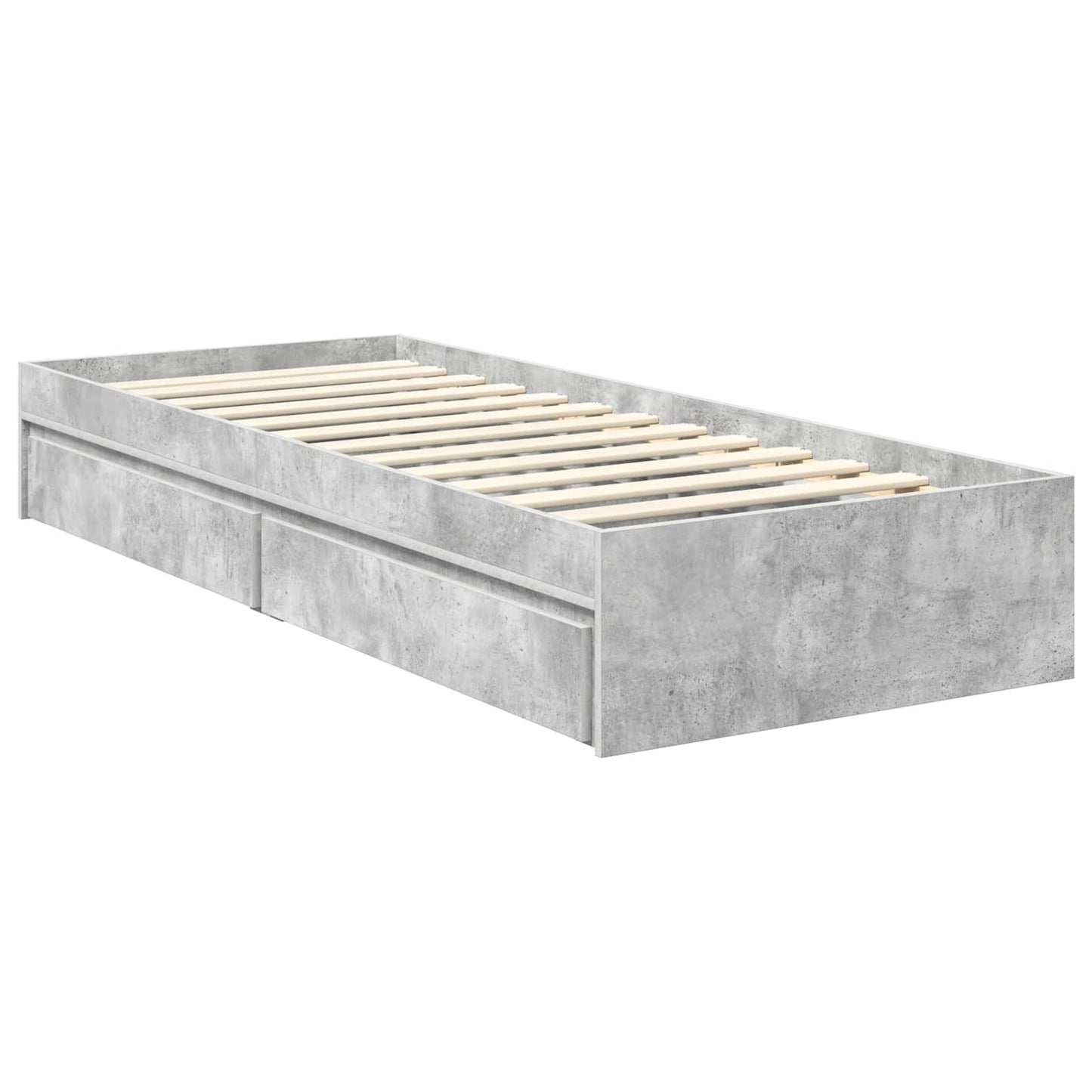 Storage Bed Concrete Grey 70 x 190 cm Engineered Wood