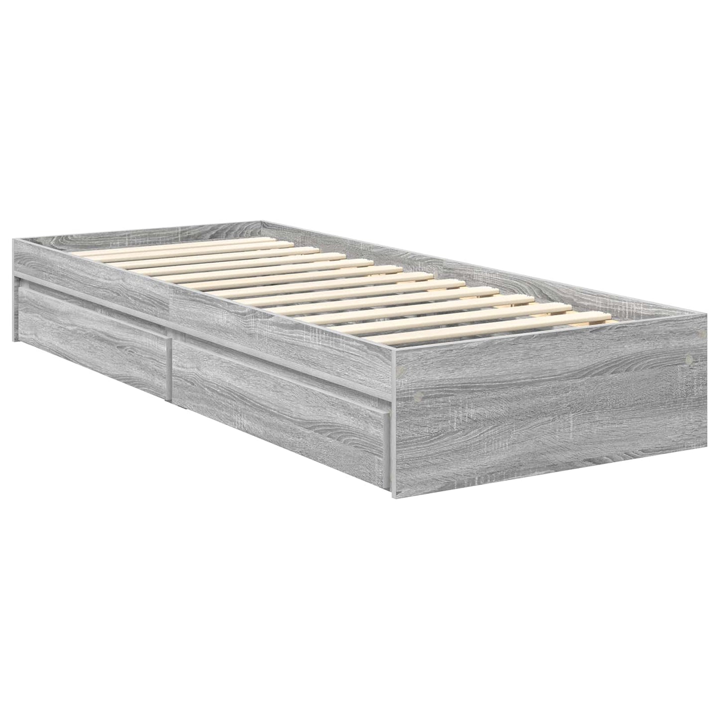Storage Bed with Drawer Grey Sonoma 70 x 190 cm Engineered Wood
