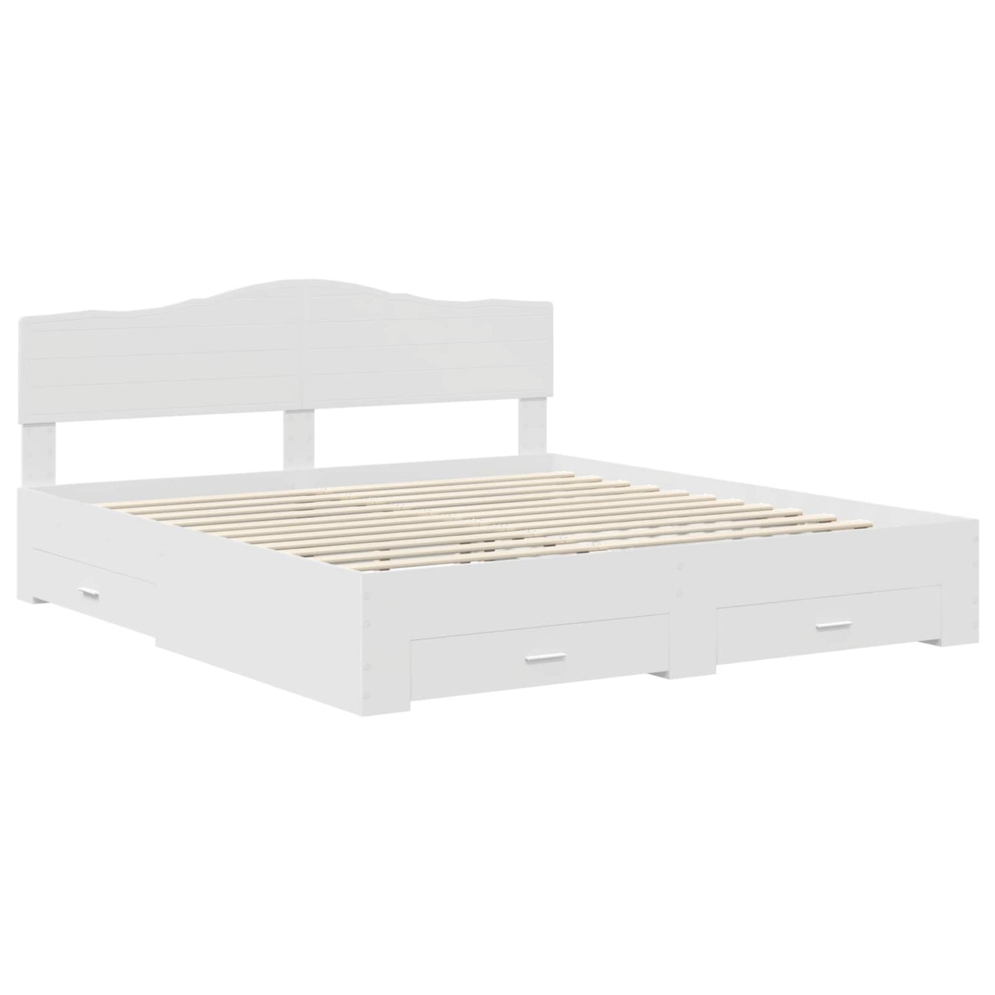 Bed Frame with Headboard White 180 x 200 cm Engineered Wood