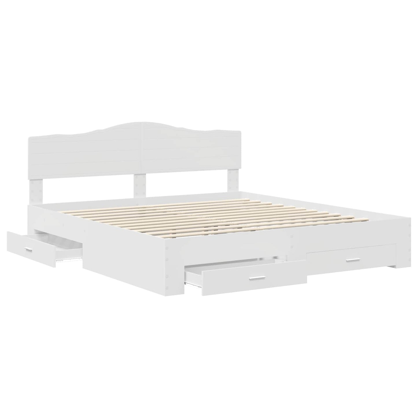 Bed Frame with Headboard White 180 x 200 cm Engineered Wood
