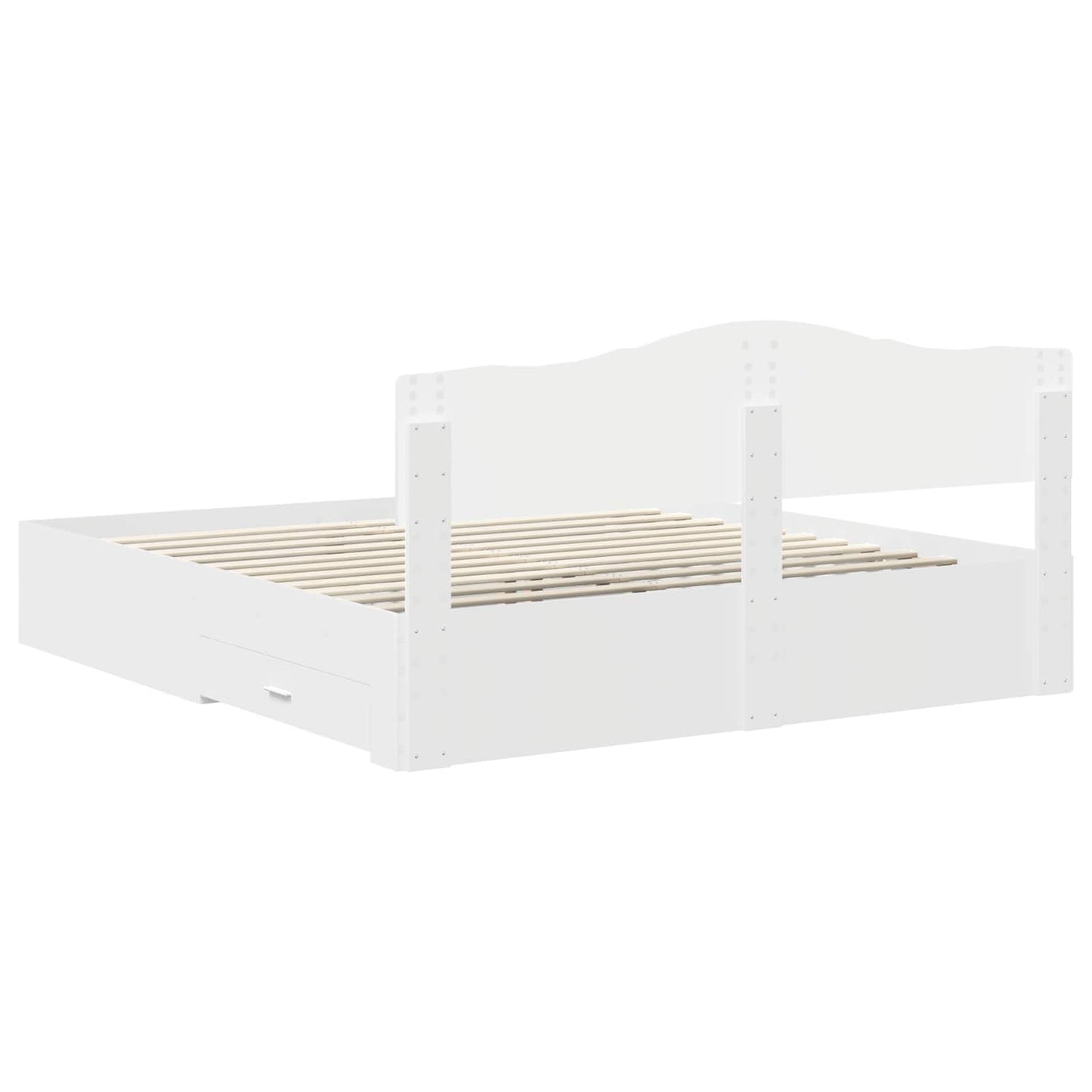 Bed Frame with Headboard White 180 x 200 cm Engineered Wood