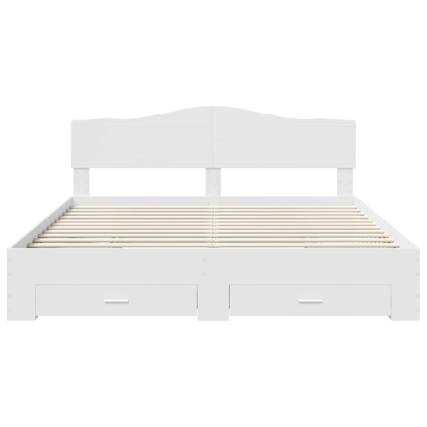 Bed Frame with Headboard White 180 x 200 cm Engineered Wood