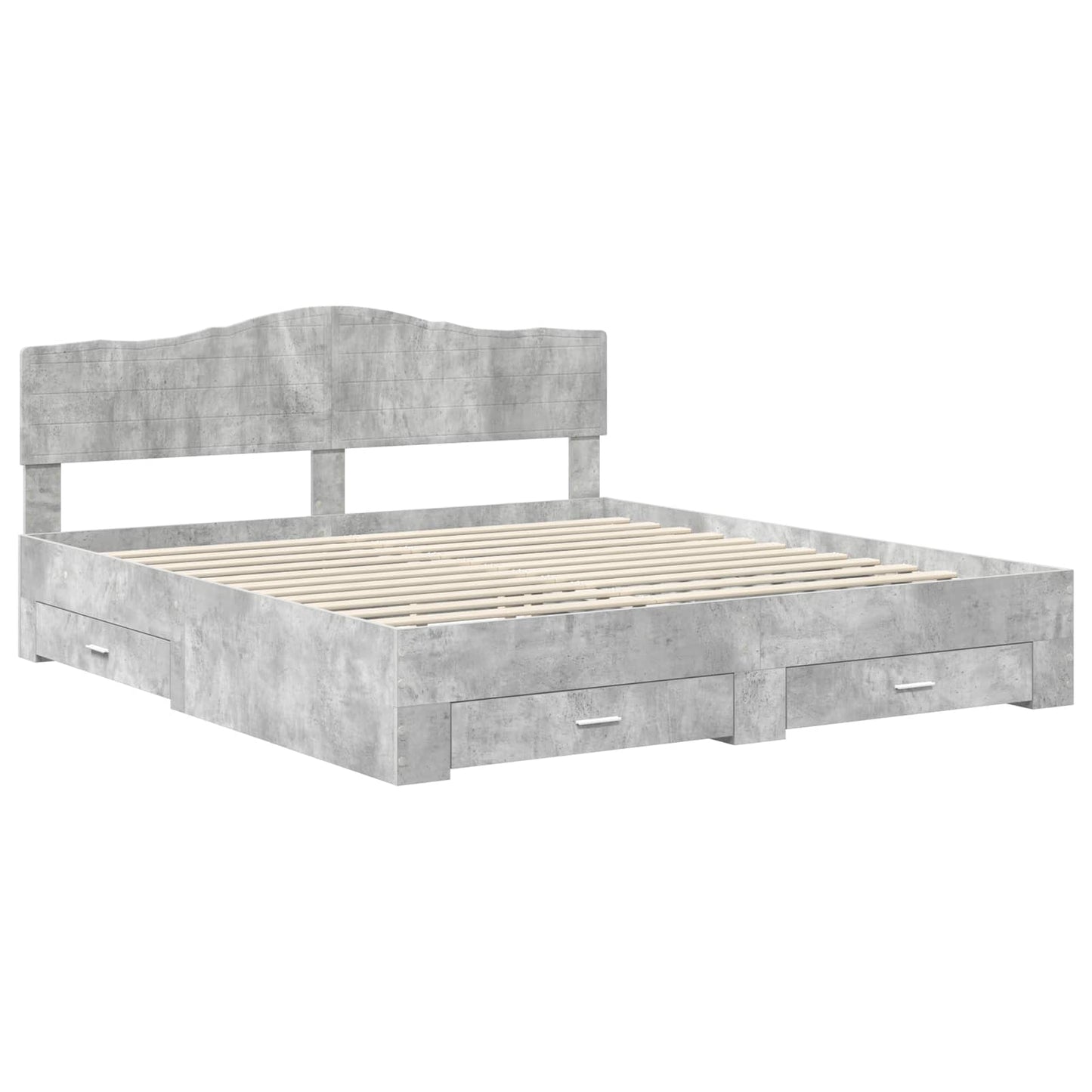 Bed Frame Concrete Grey 180 x 200 cm Engineered Wood