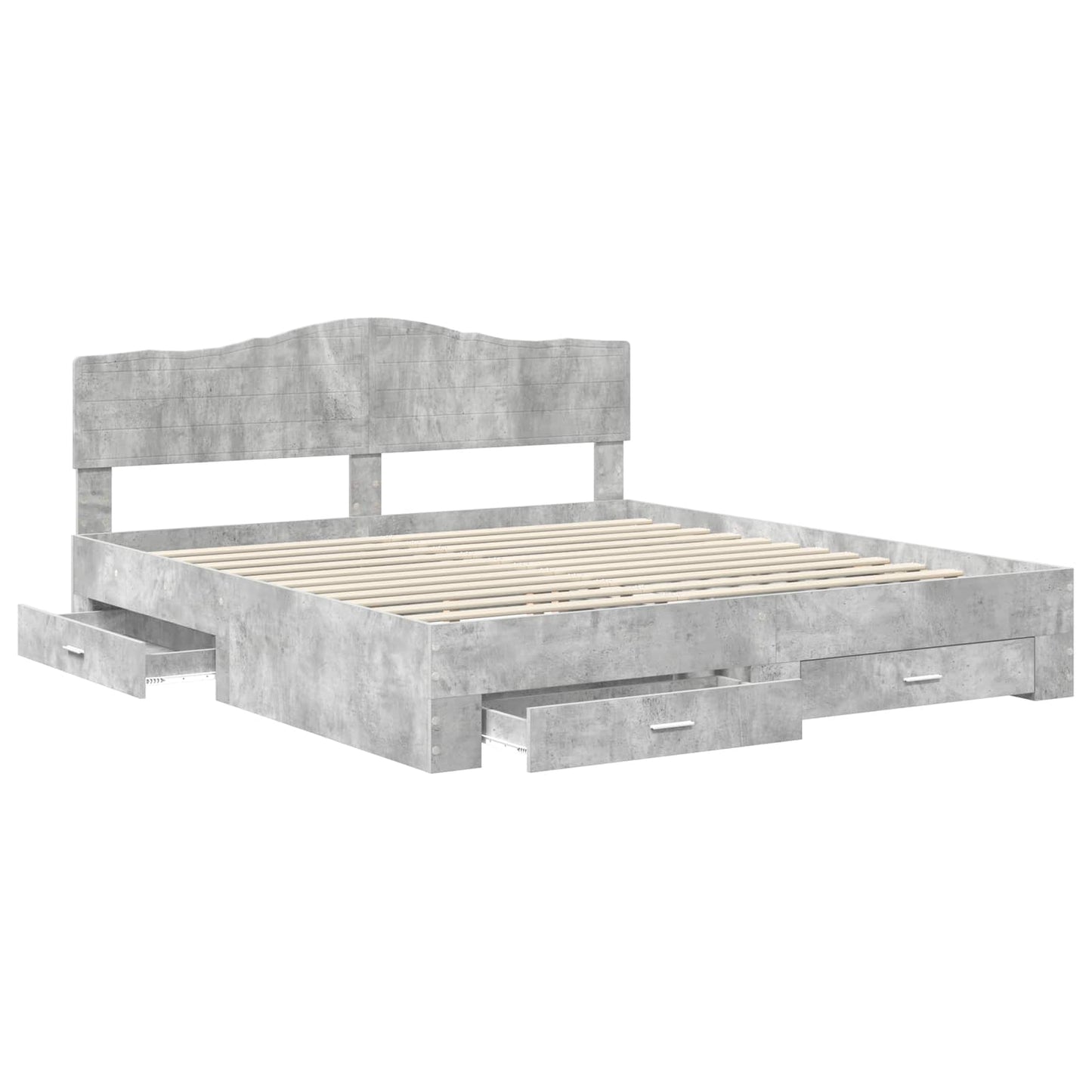 Bed Frame Concrete Grey 180 x 200 cm Engineered Wood