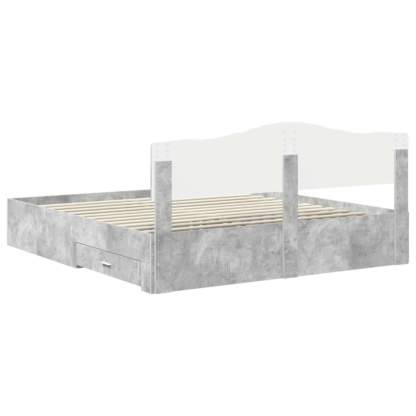 Bed Frame Concrete Grey 180 x 200 cm Engineered Wood