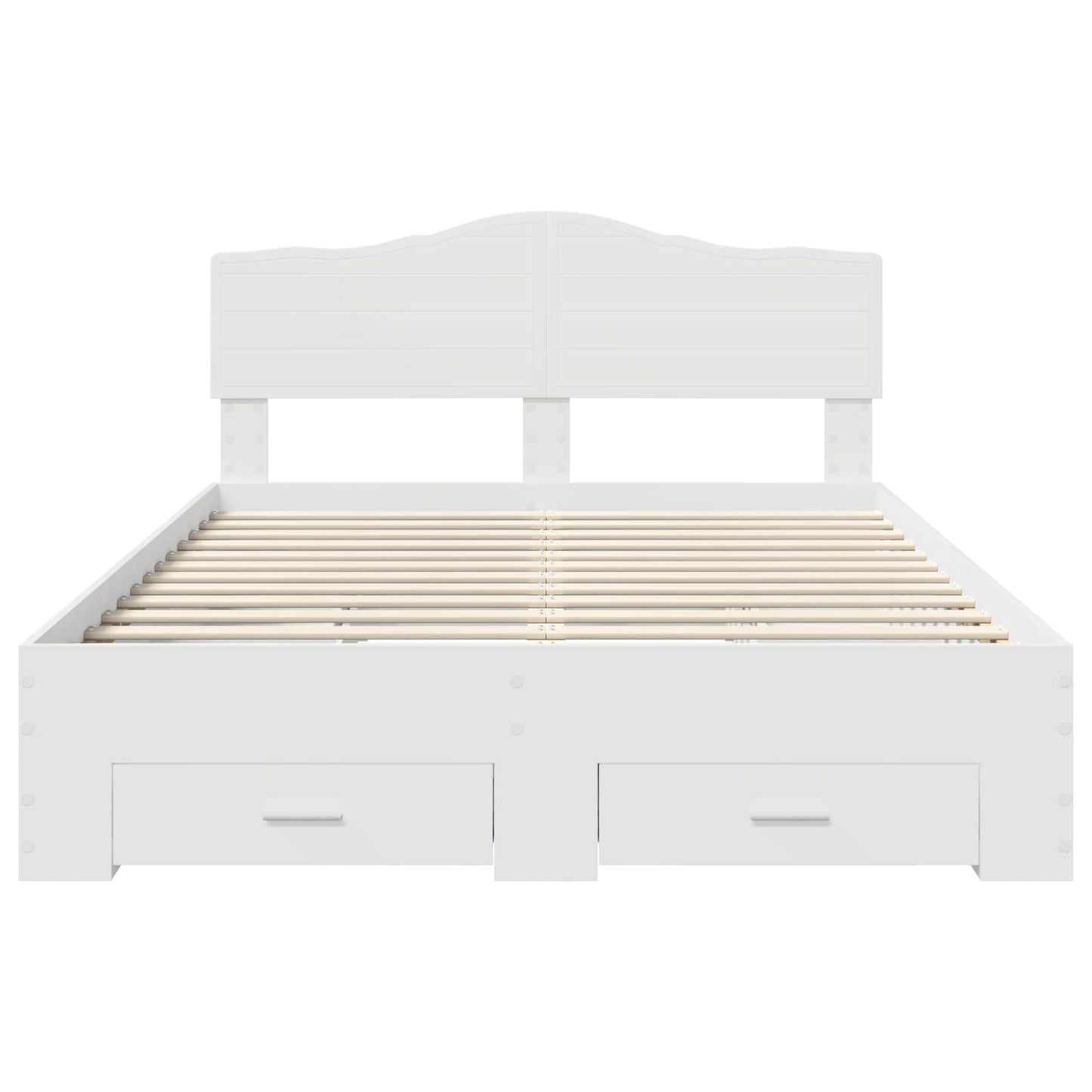 Bed Frame with Headboard White 160 x 200 cm Engineered Wood