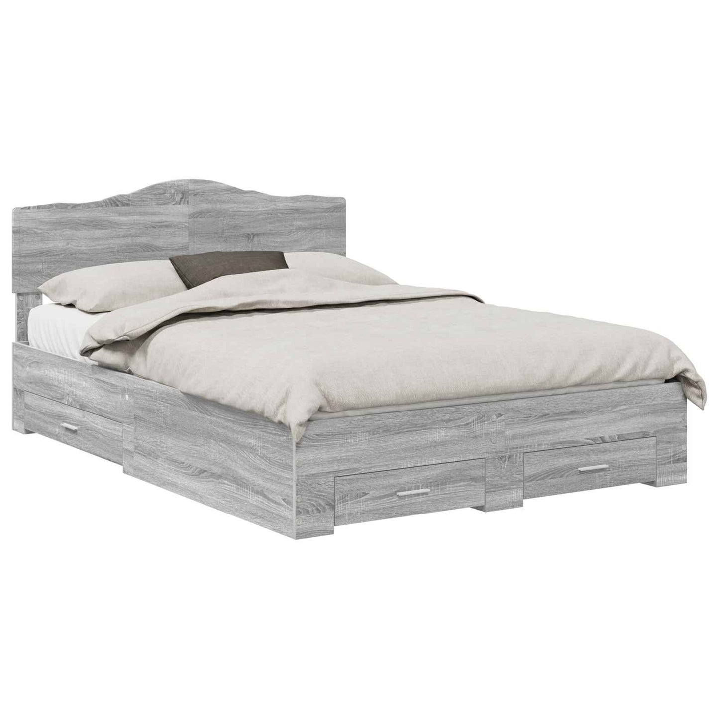 Bed Frame with Drawer Grey Sonoma 160 x 200 cm Engineered Wood