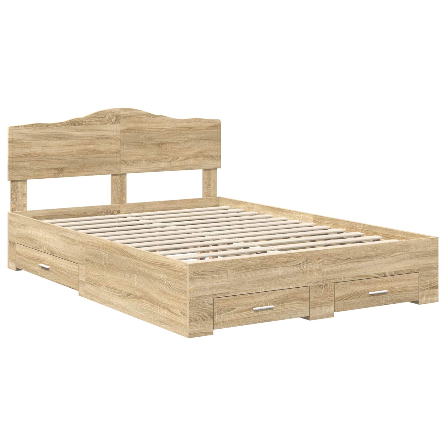 Bed Frame with Drawer Sonoma Oak 150 x 200 cm Engineered Wood
