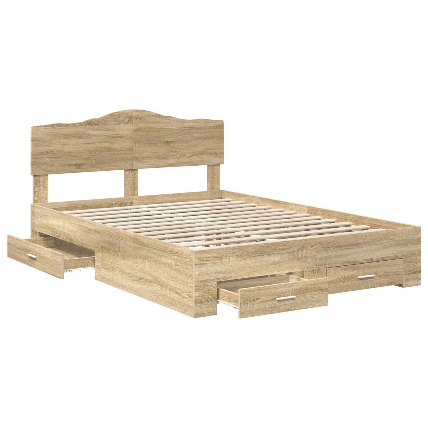Bed Frame with Drawer Sonoma Oak 150 x 200 cm Engineered Wood