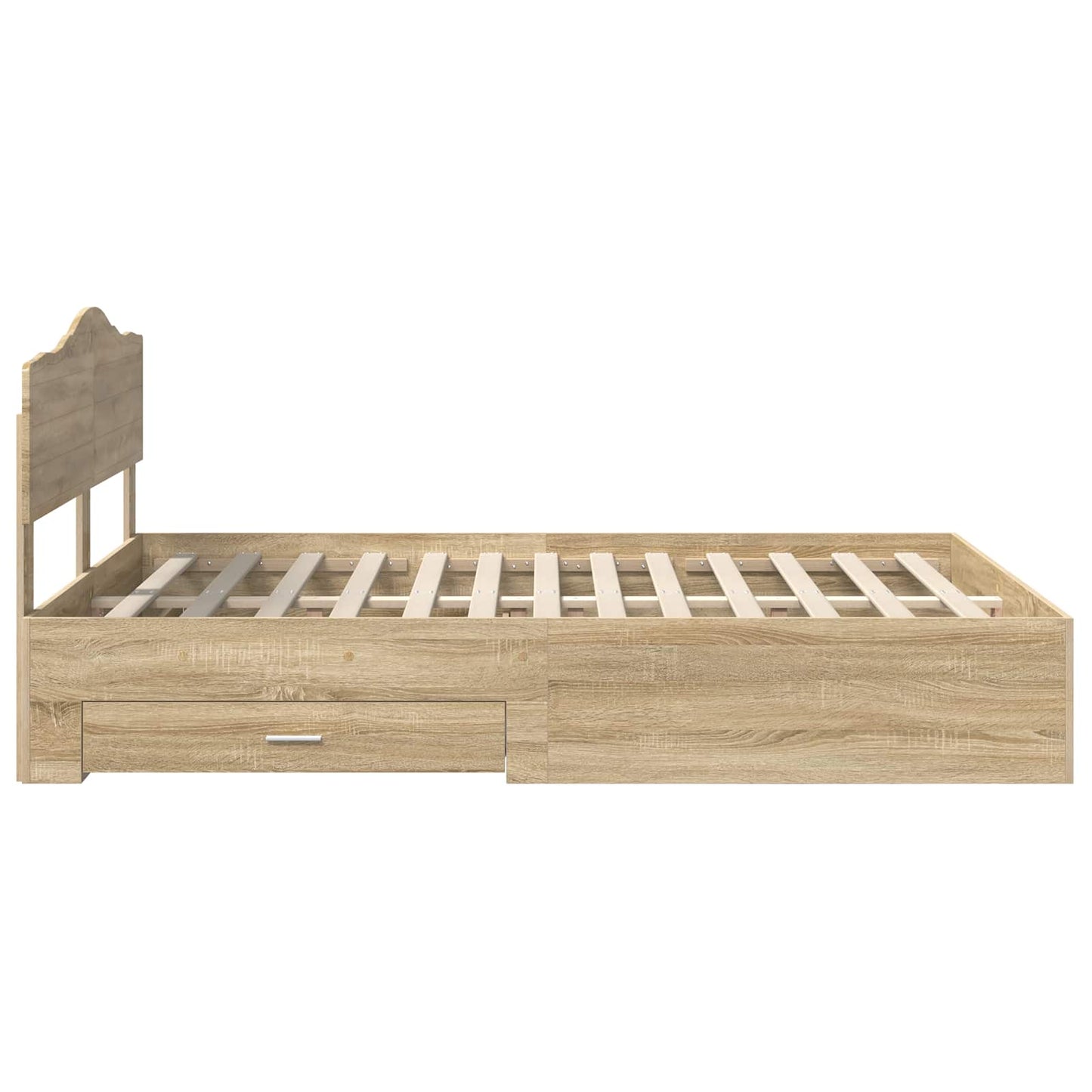 Bed Frame with Drawer Sonoma Oak 150 x 200 cm Engineered Wood