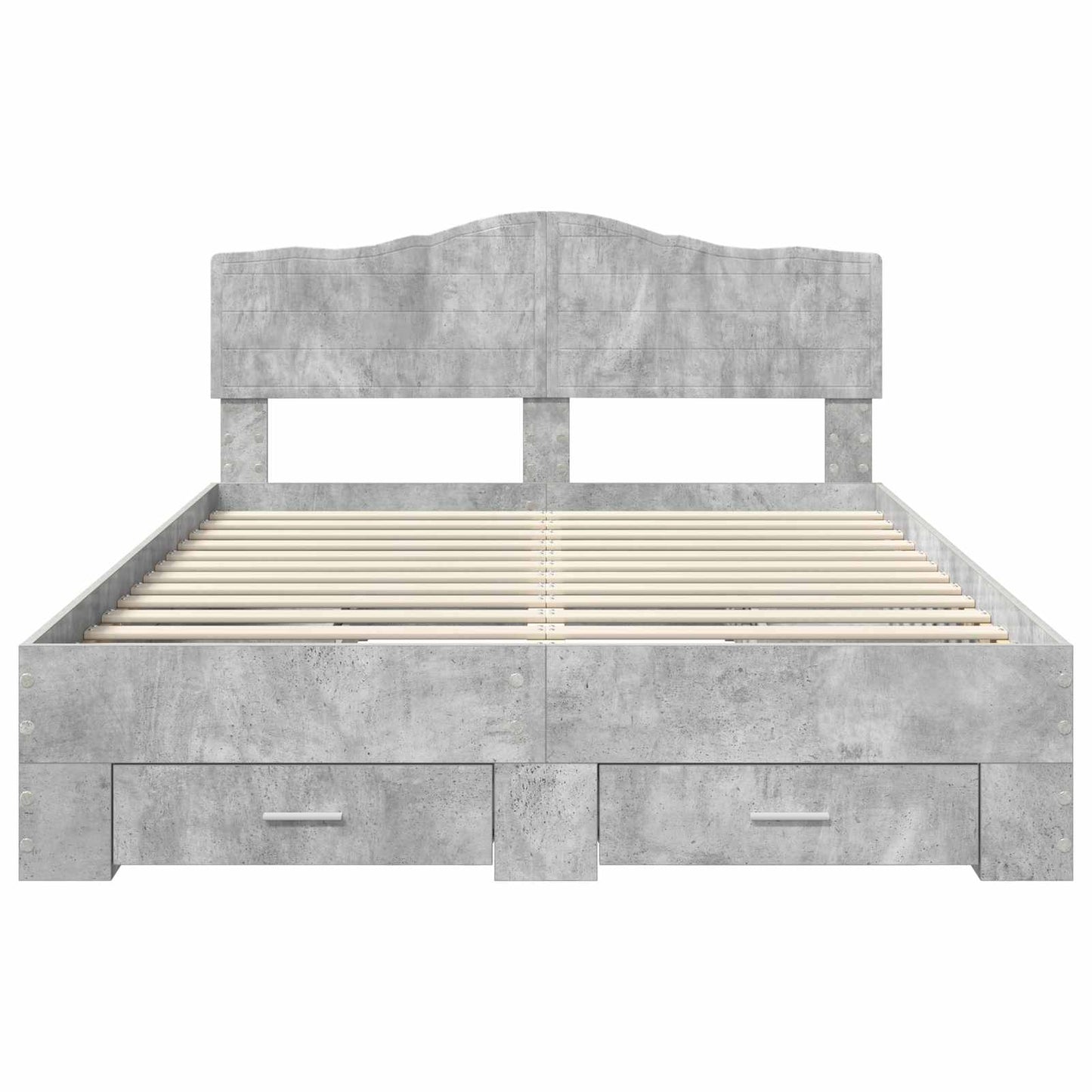 Bed Frame Concrete Grey 150 x 200 cm Engineered Wood