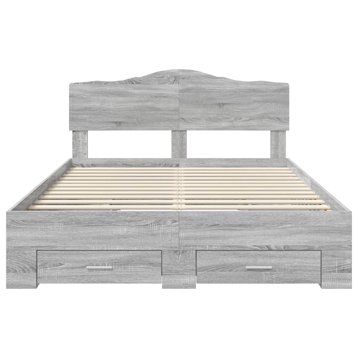 Bed Frame with Drawer Grey Sonoma 140 x 200 cm Engineered Wood