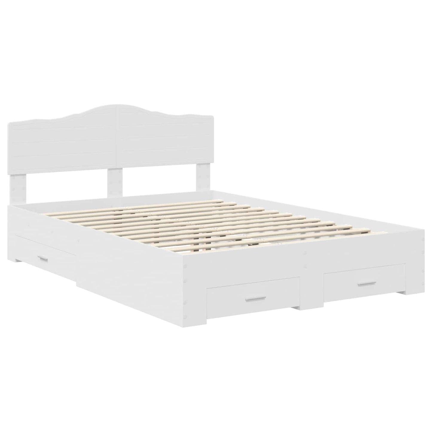Bed Frame with Headboard White 140 x 190 cm Engineered Wood