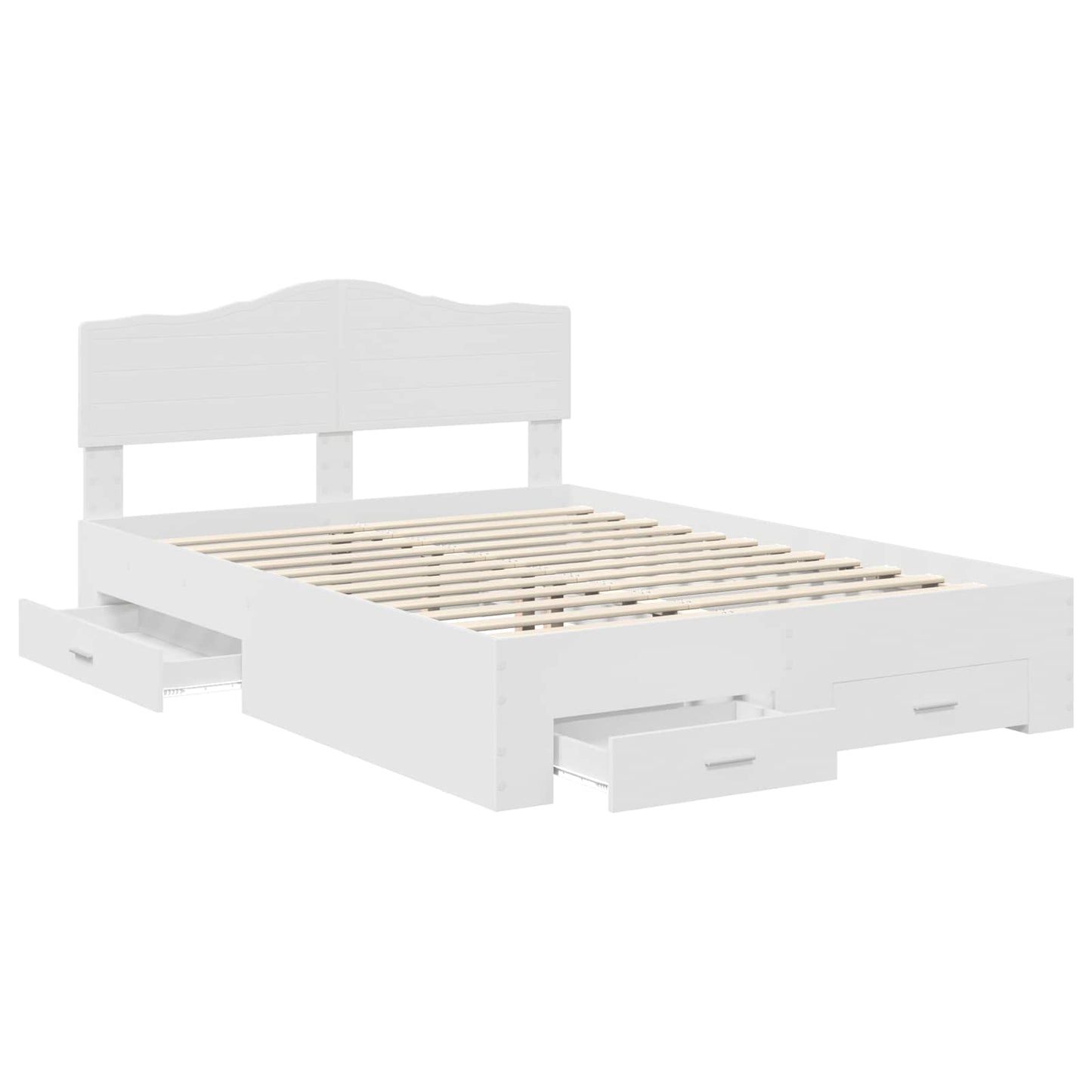 Bed Frame with Headboard White 140 x 190 cm Engineered Wood