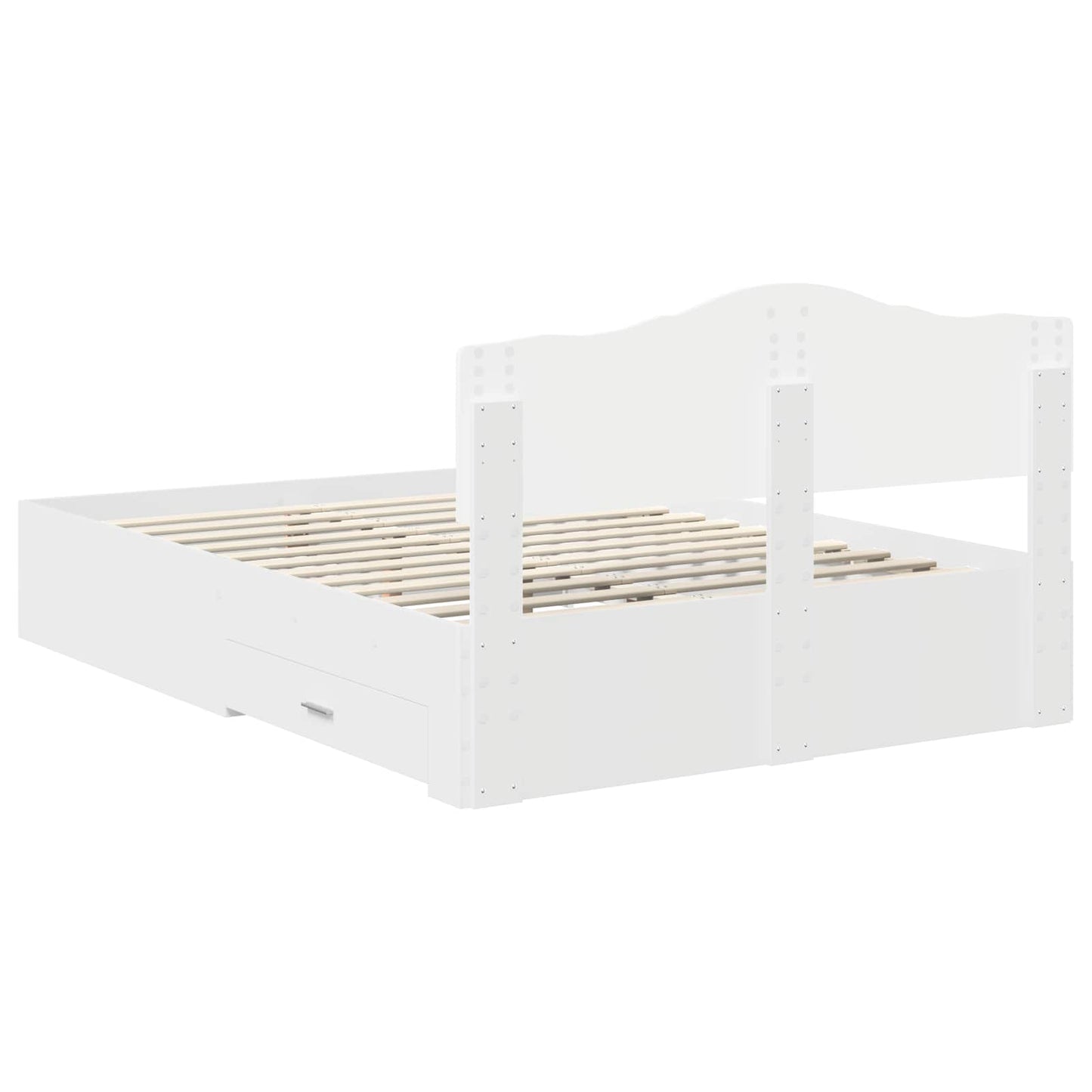 Bed Frame with Headboard White 140 x 190 cm Engineered Wood