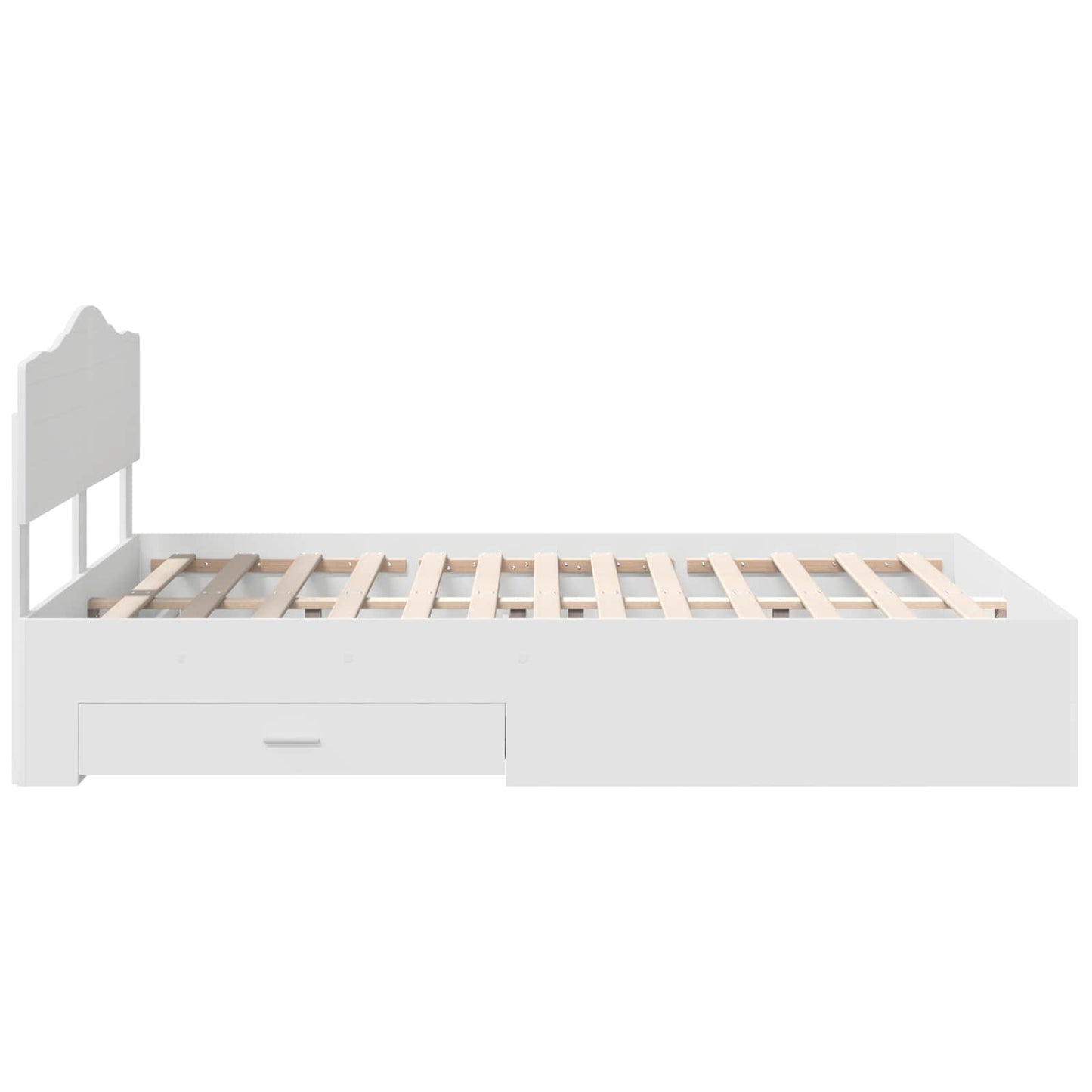 Bed Frame with Headboard White 140 x 190 cm Engineered Wood