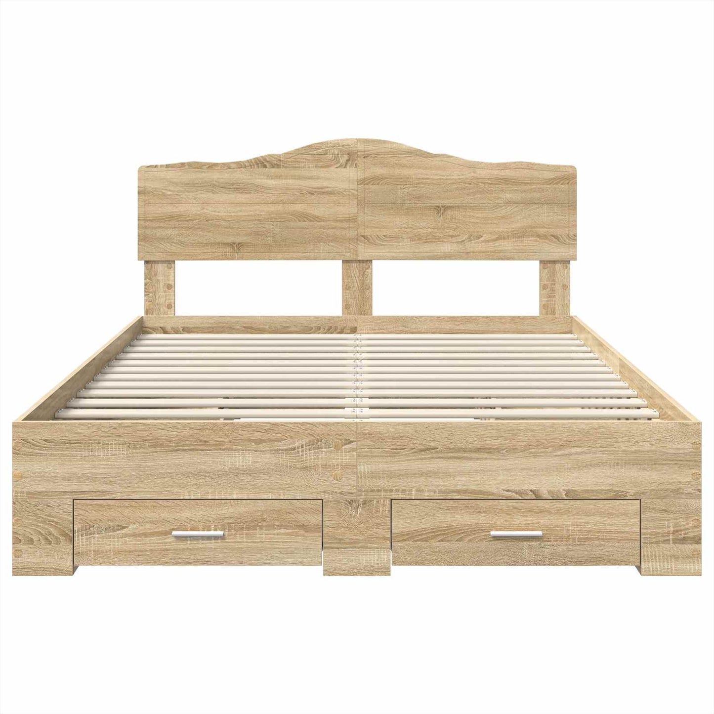 Bed Frame with Drawer Sonoma Oak 140 x 190 cm Engineered Wood