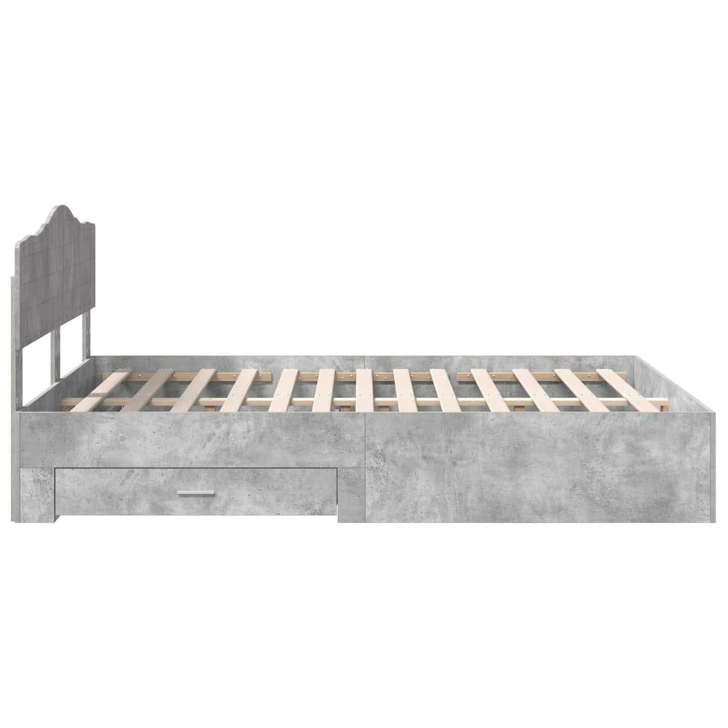 Bed Frame Concrete Grey 140 x 190 cm Engineered Wood