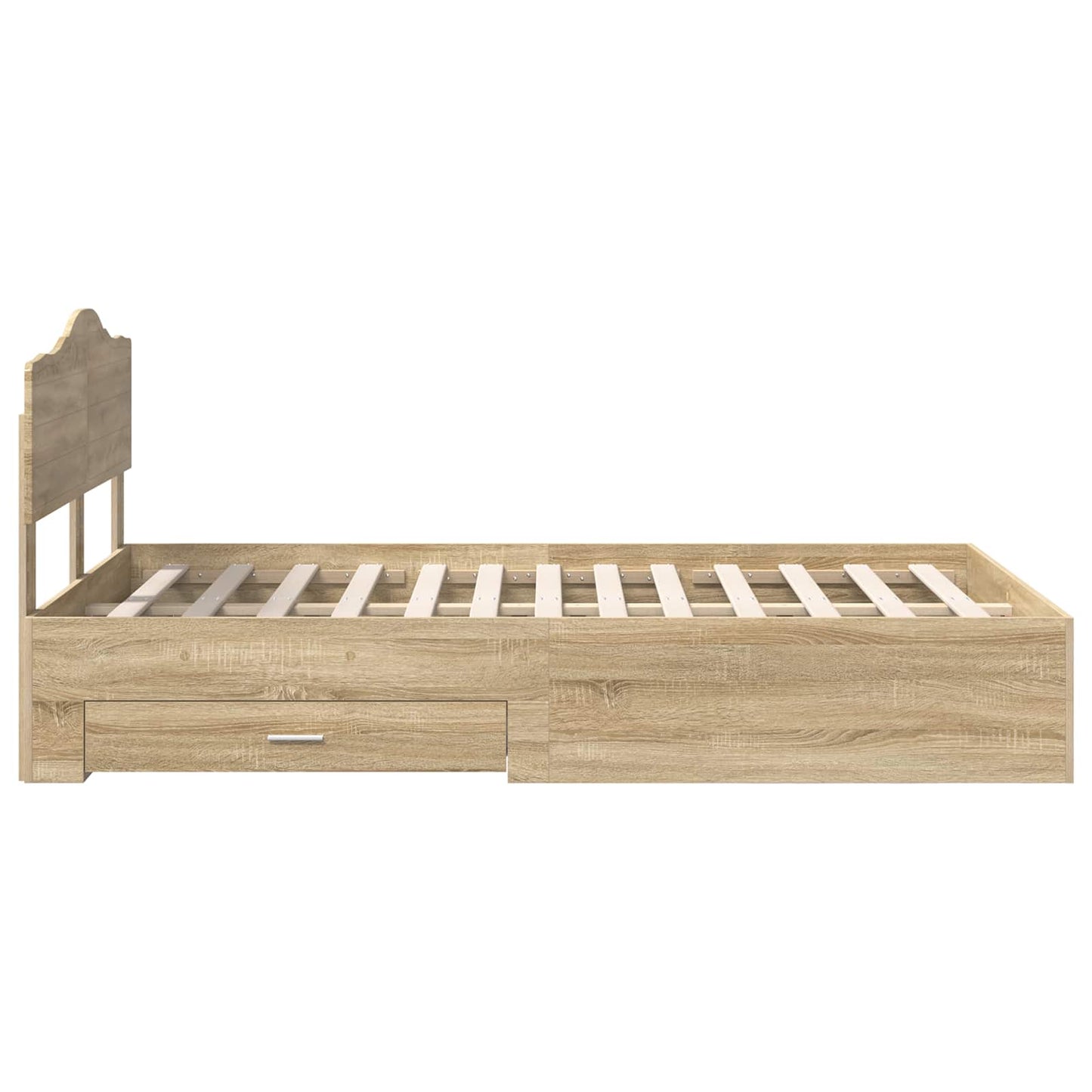 Bed Frame with Drawer Sonoma Oak 135 x 190 cm Engineered Wood