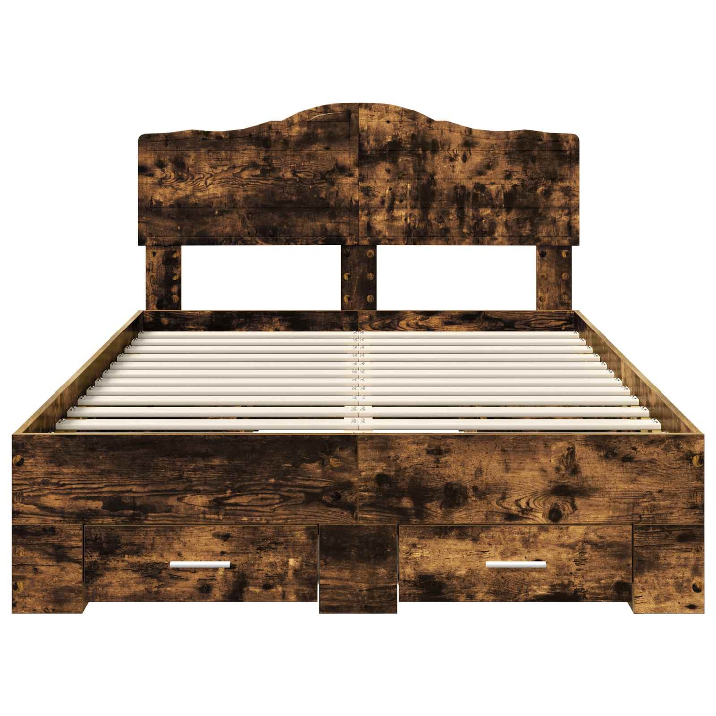 Bed Frame with Drawer Smoked Oak 120 x 200 cm Engineered Wood