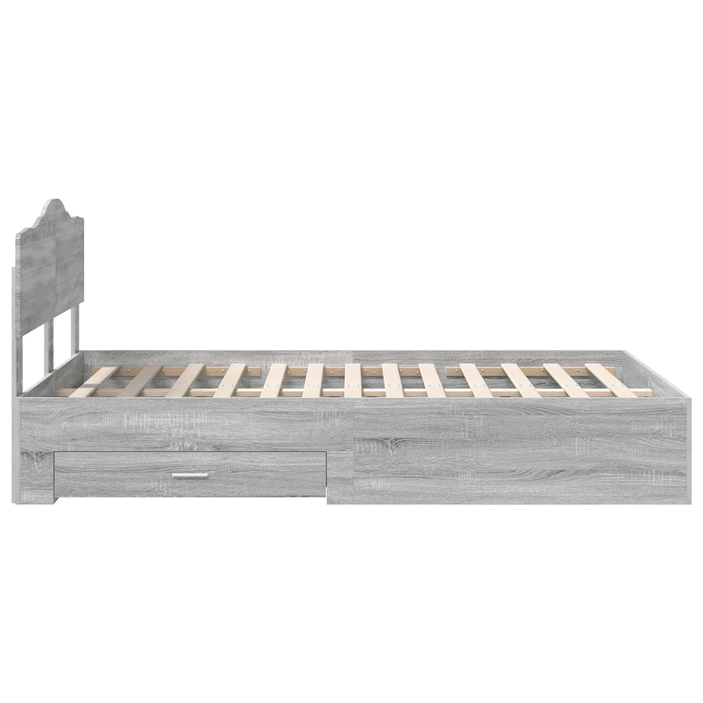 Bed Frame with Drawer Grey Sonoma 120 x 200 cm Engineered Wood